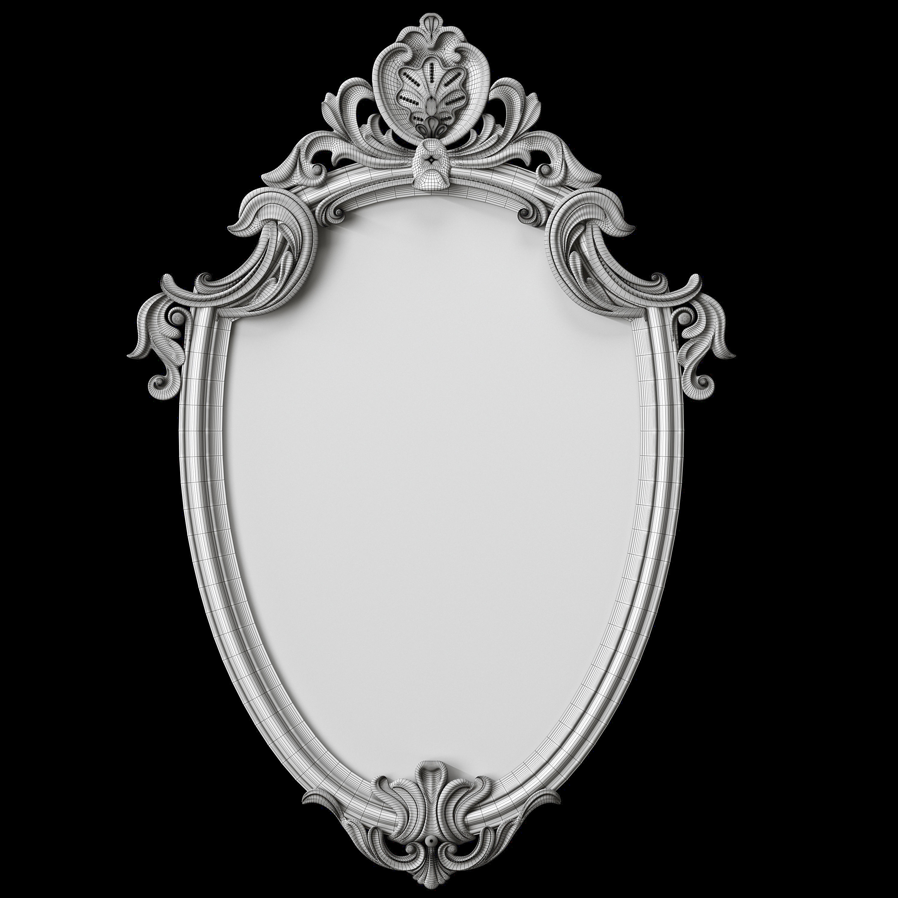 Rustic Wall Mirror  3D model_4