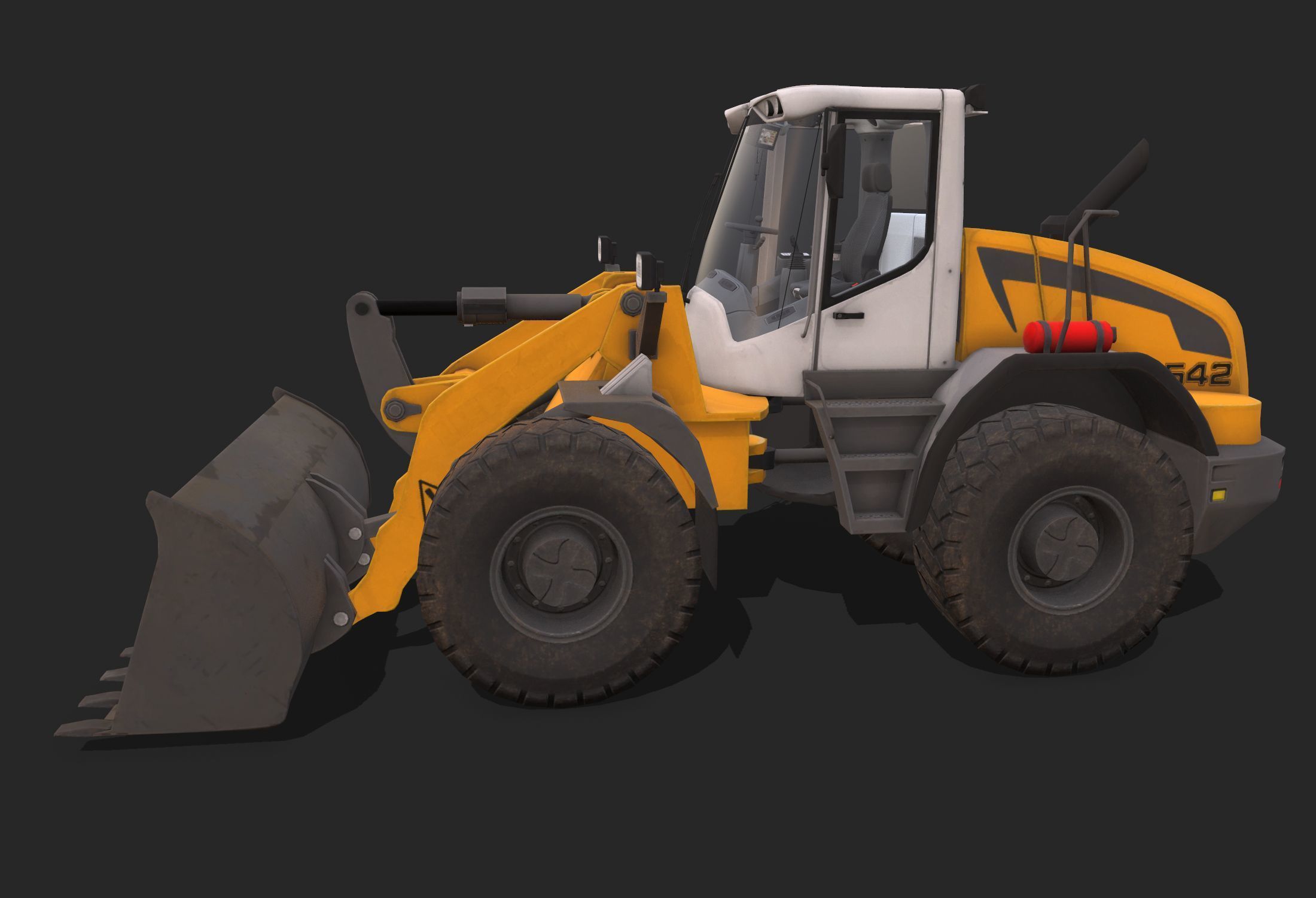  Buldozer Low-poly 3D model_3
