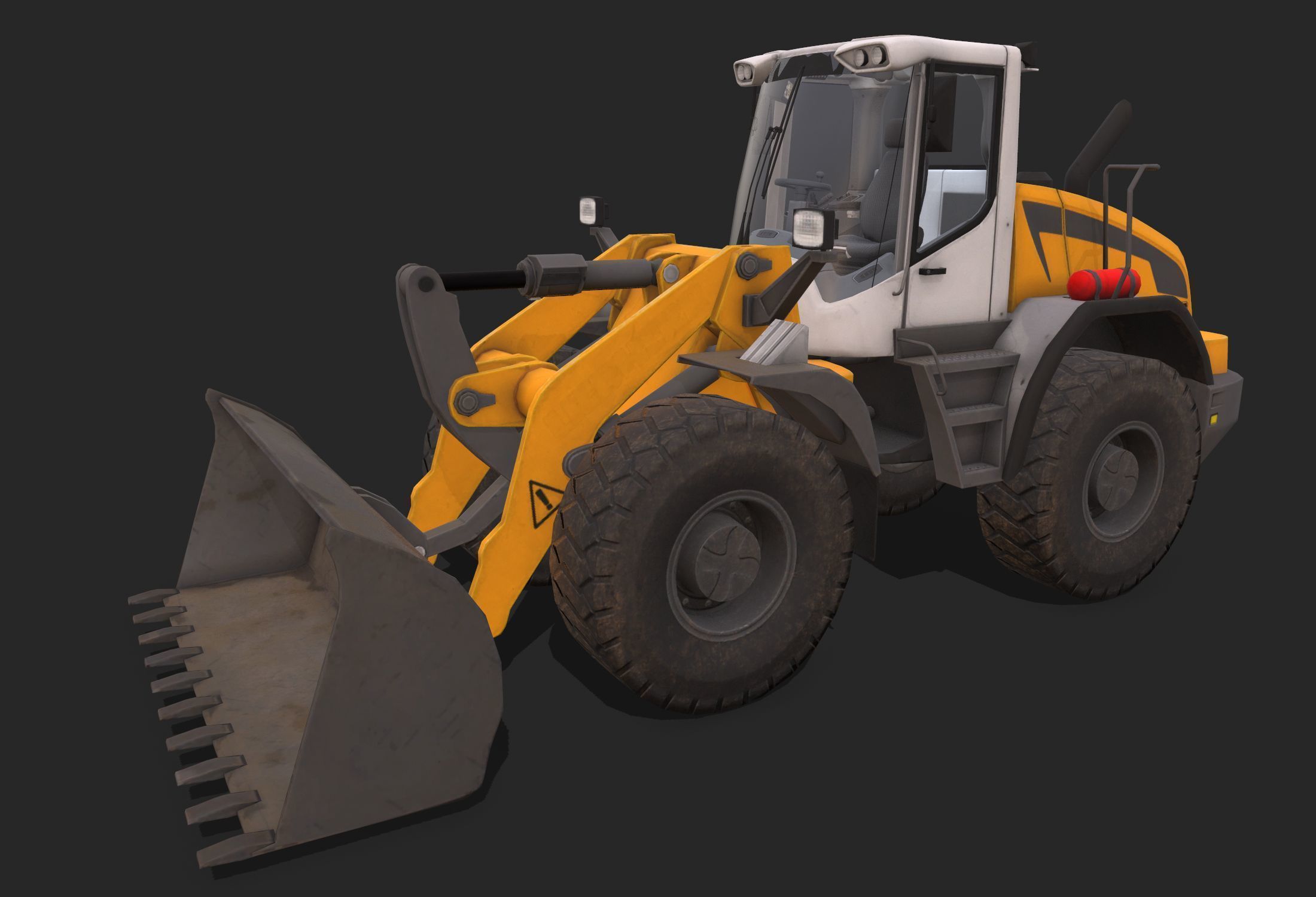  Buldozer Low-poly 3D model_1
