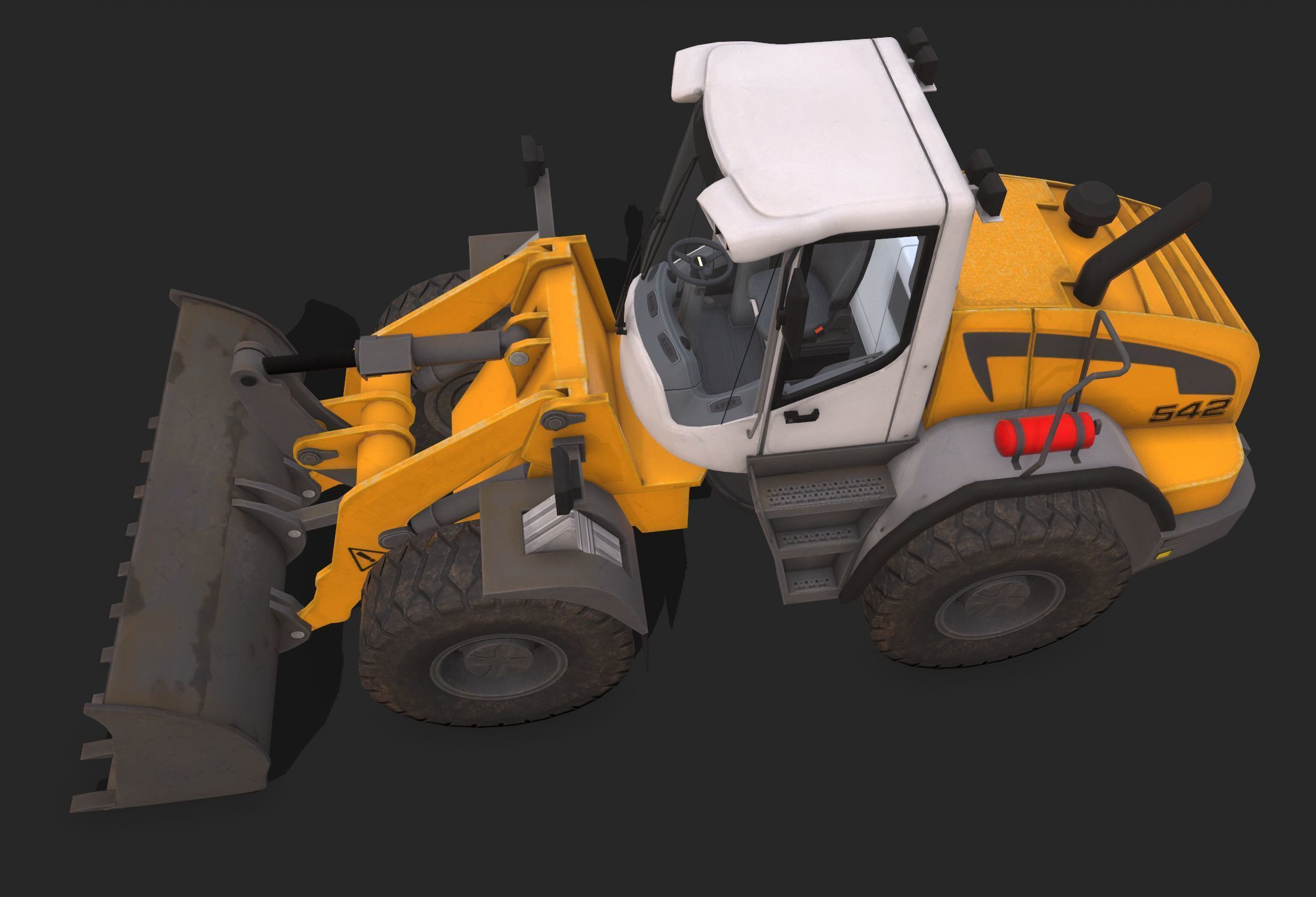  Buldozer Low-poly 3D model_4