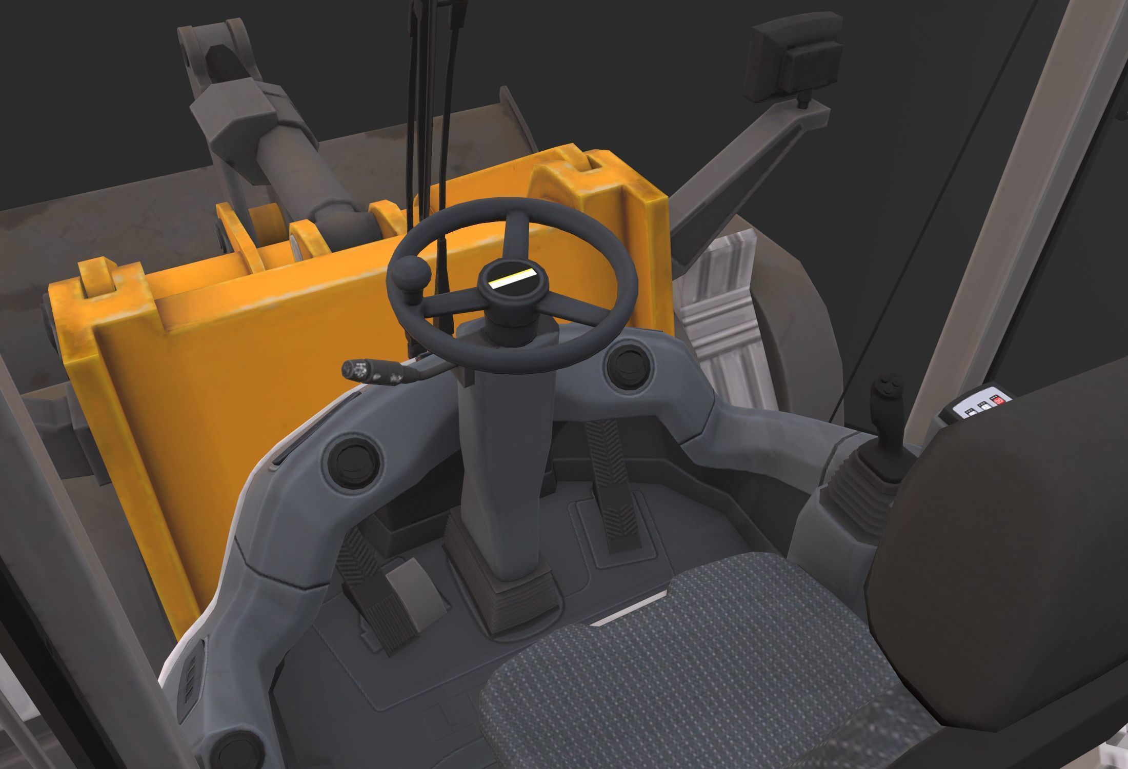  Buldozer Low-poly 3D model_2