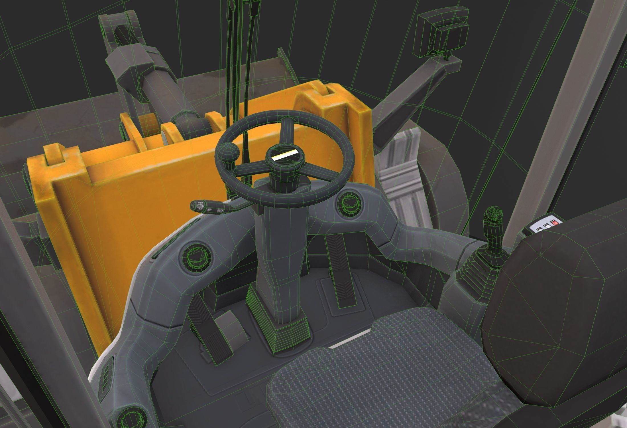  Buldozer Low-poly 3D model_7