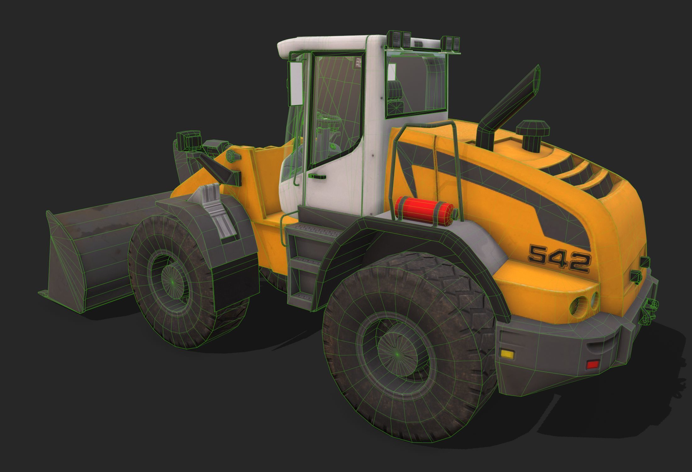  Buldozer Low-poly 3D model_10