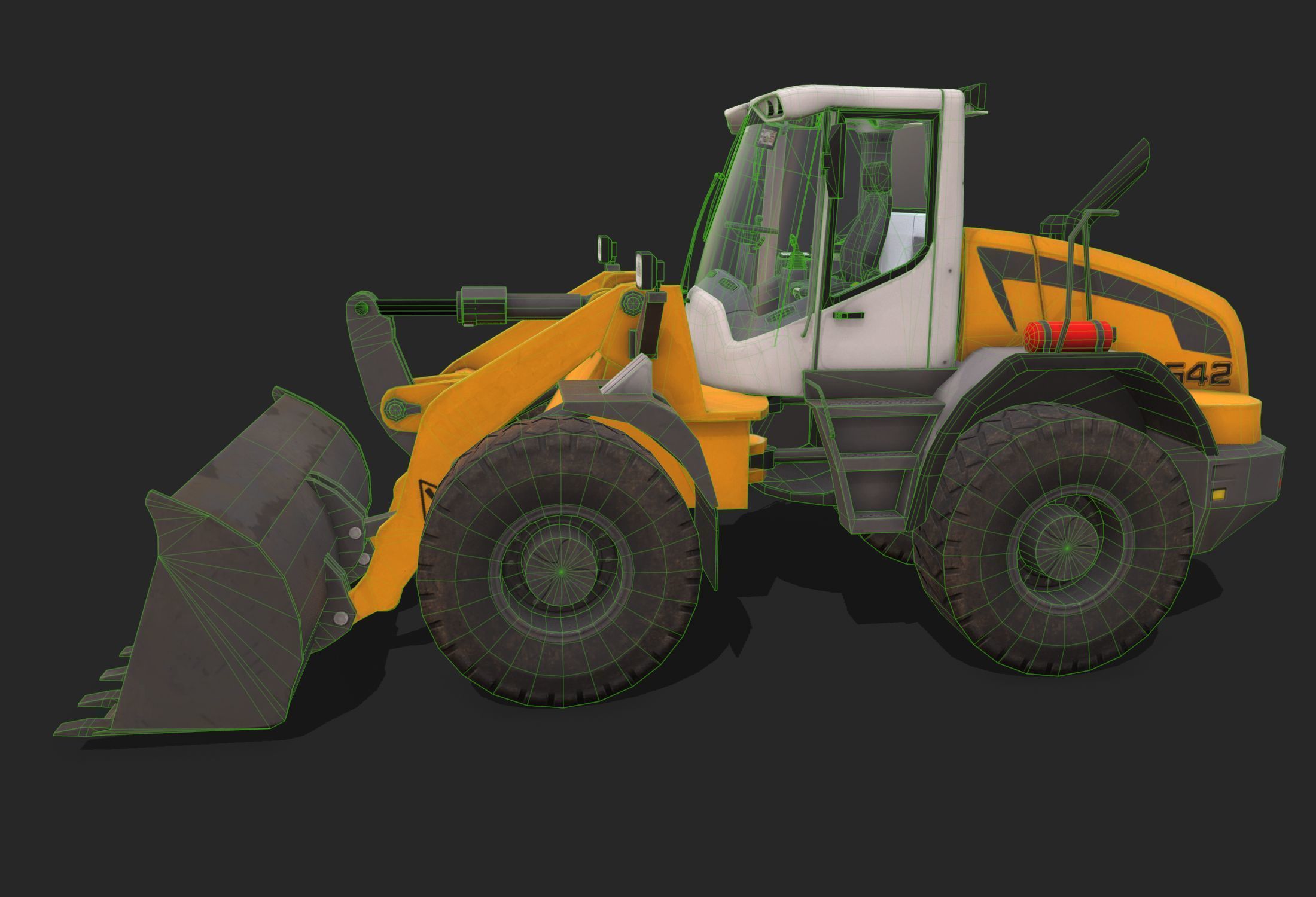  Buldozer Low-poly 3D model_8