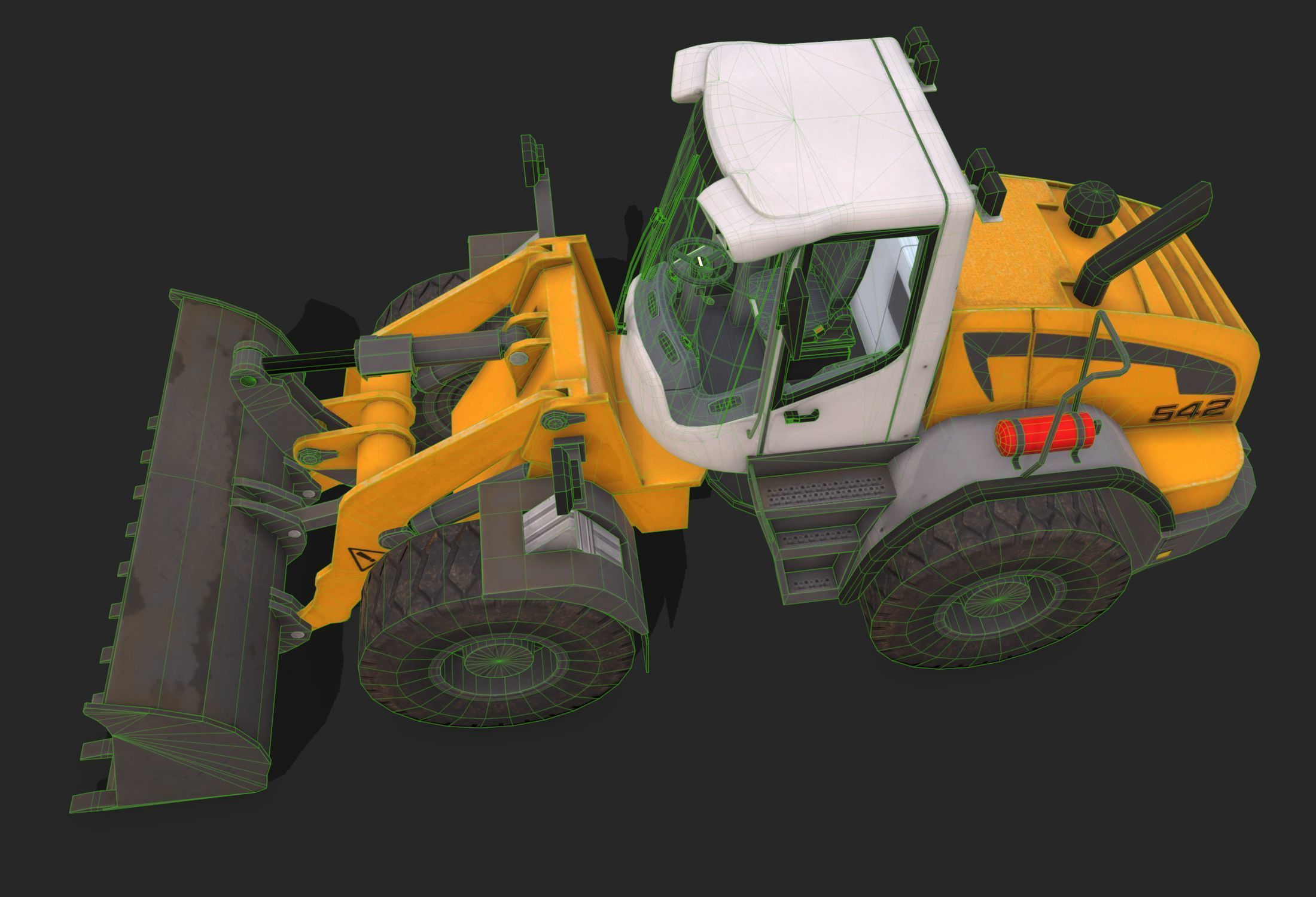  Buldozer Low-poly 3D model_9
