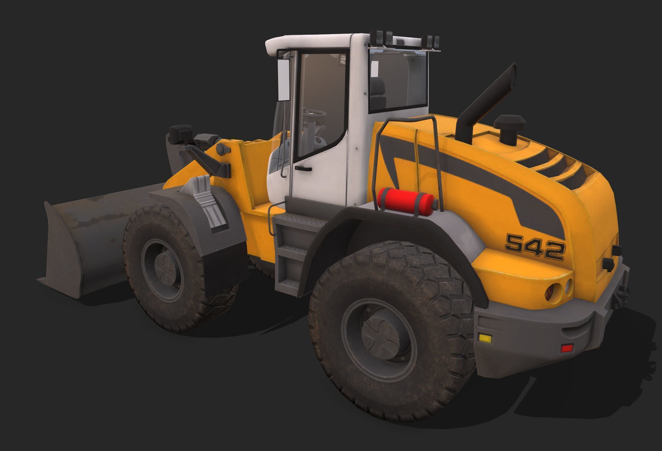  Buldozer Low-poly 3D model_5