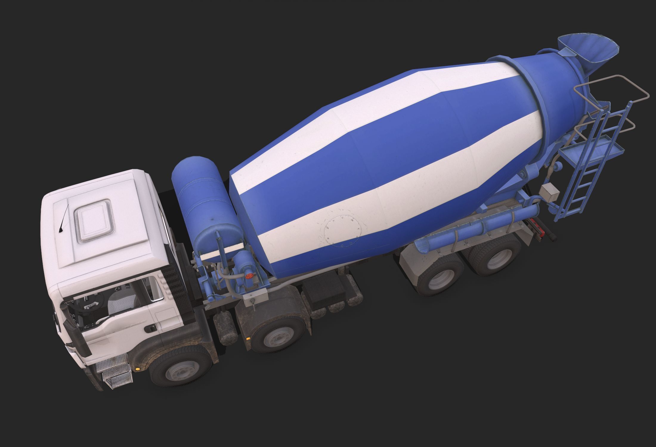 Concrete Mixer Low-poly 3D model_4