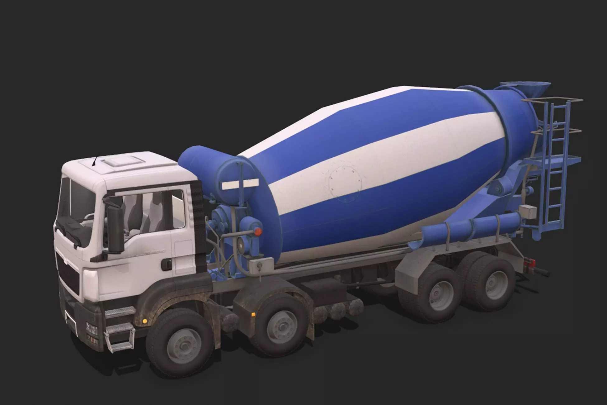 Concrete Mixer Low-poly 3D model_0