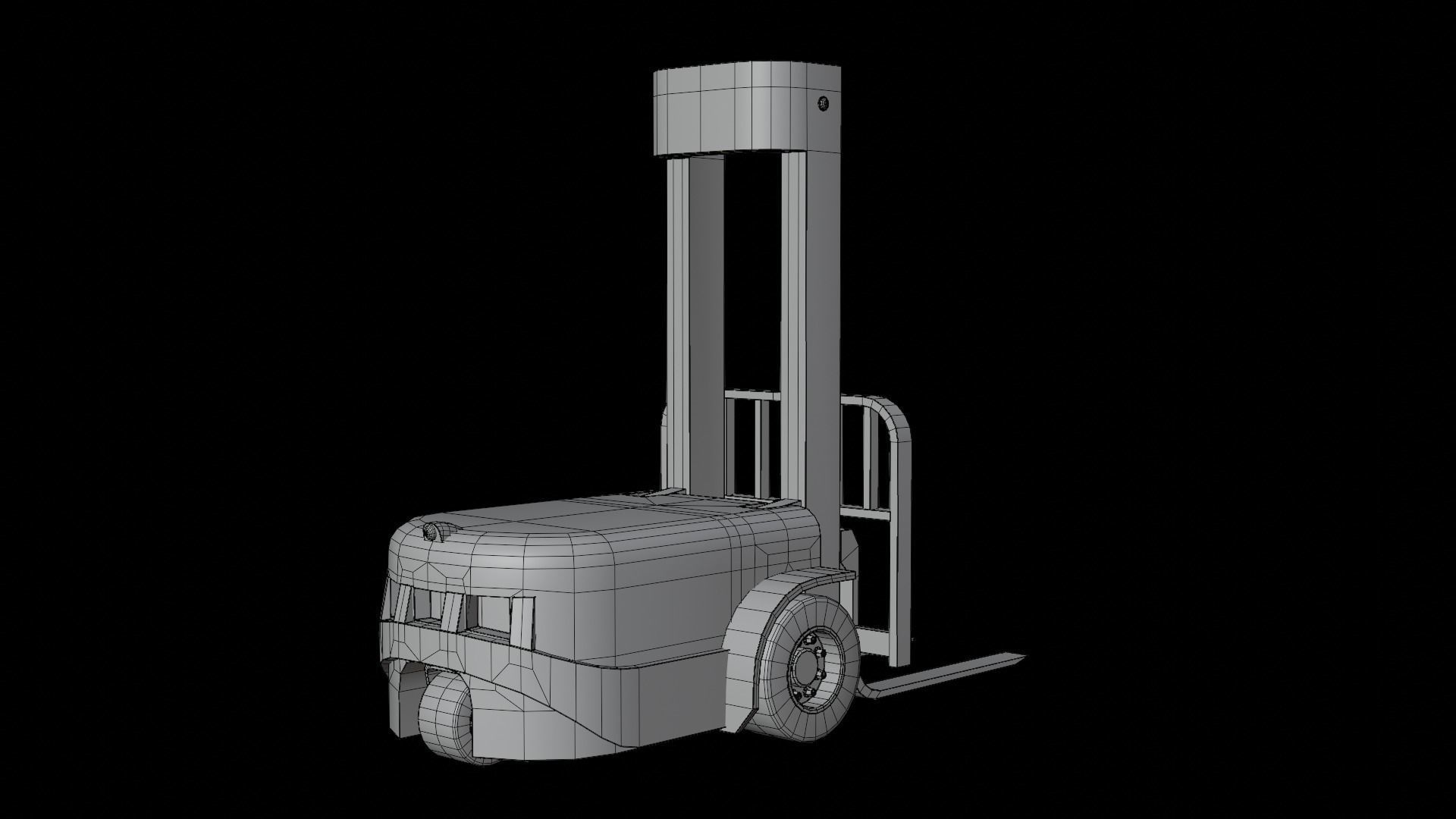 Robot Forklift Low-poly 3D model_14