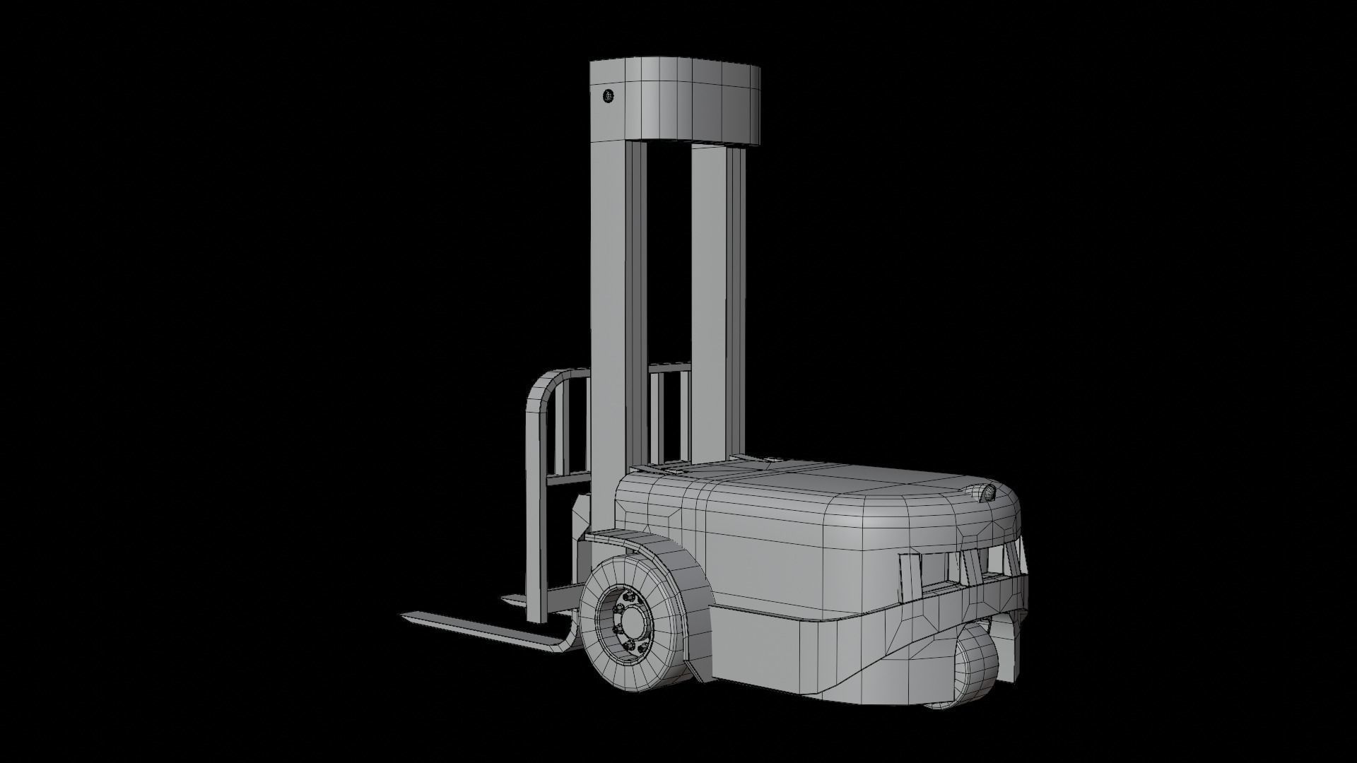 Robot Forklift Low-poly 3D model_17