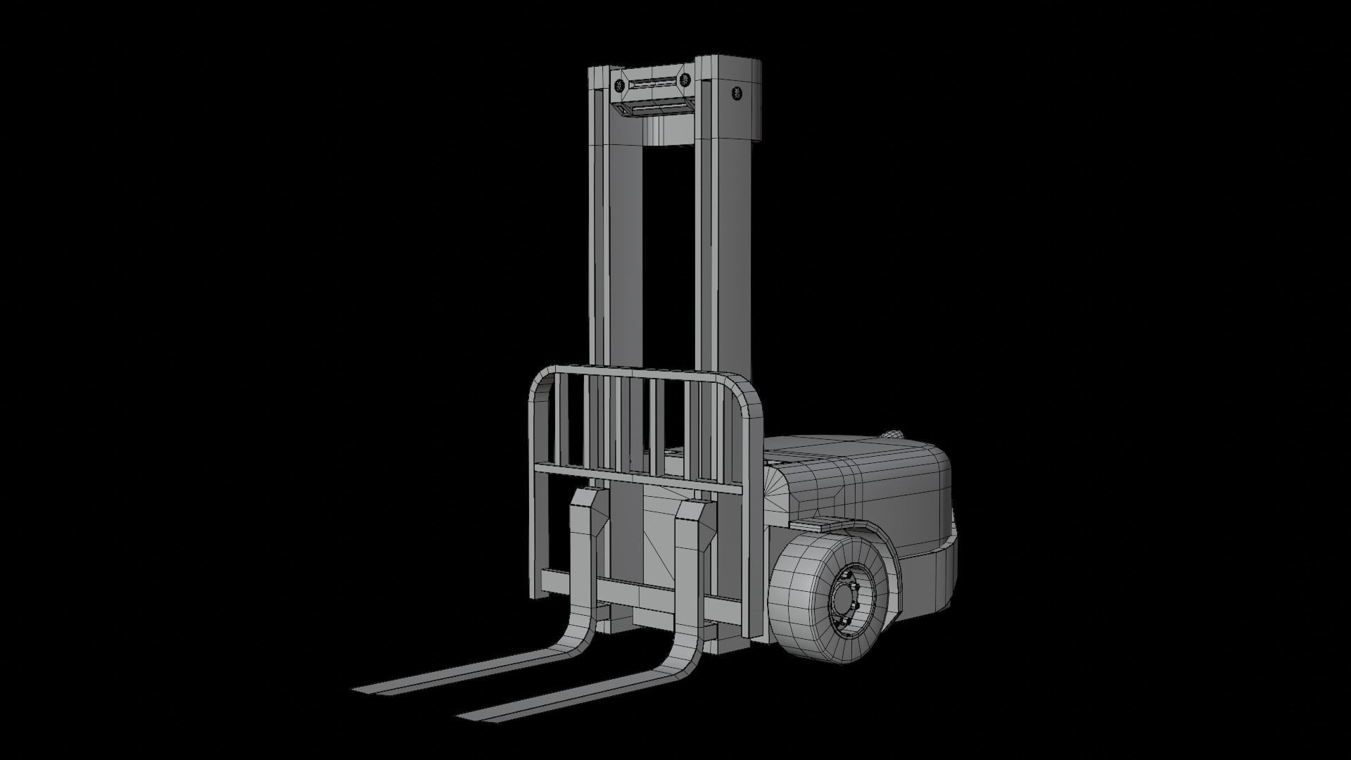 Robot Forklift Low-poly 3D model_16
