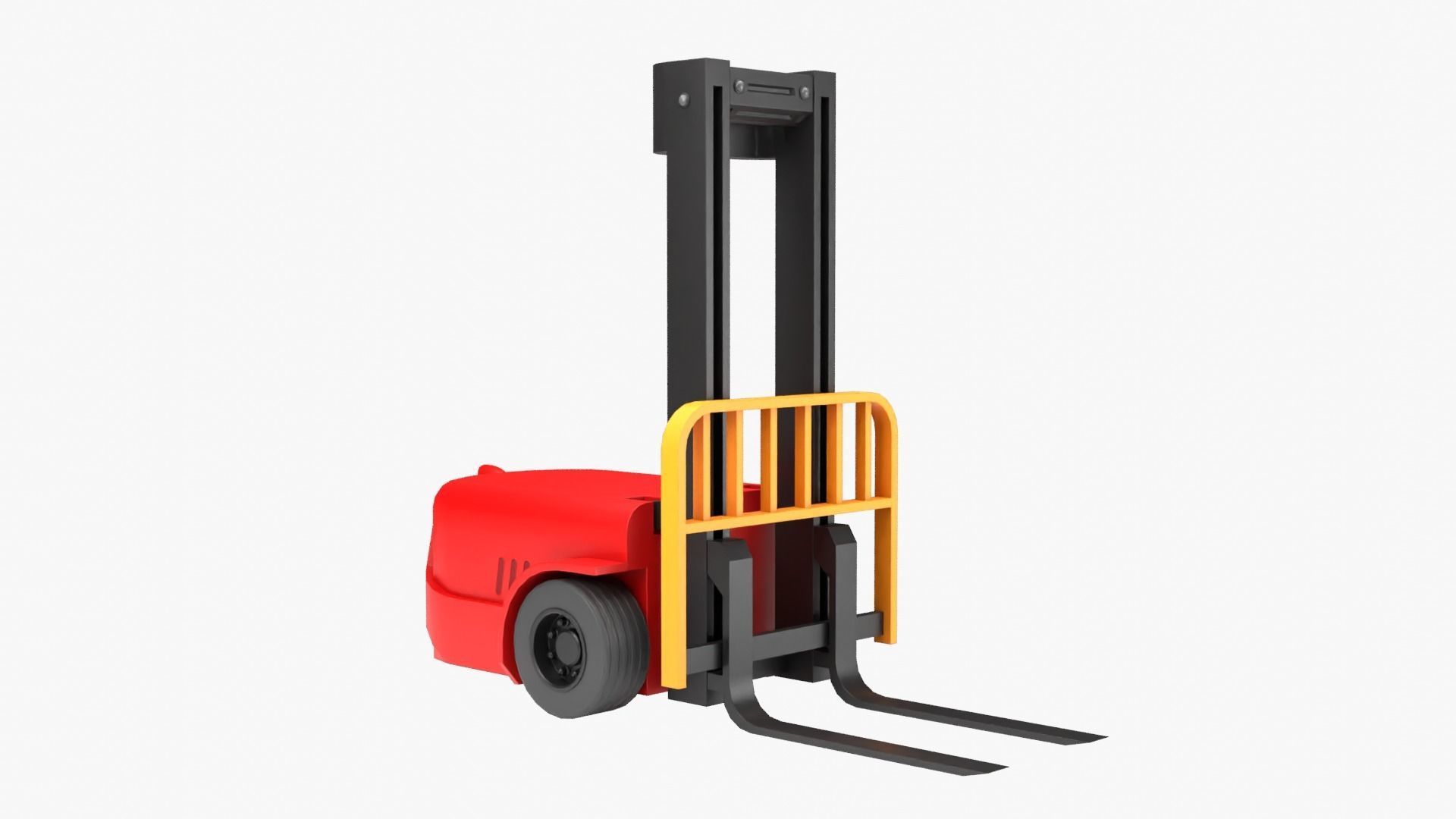 Robot Forklift Low-poly 3D model_4