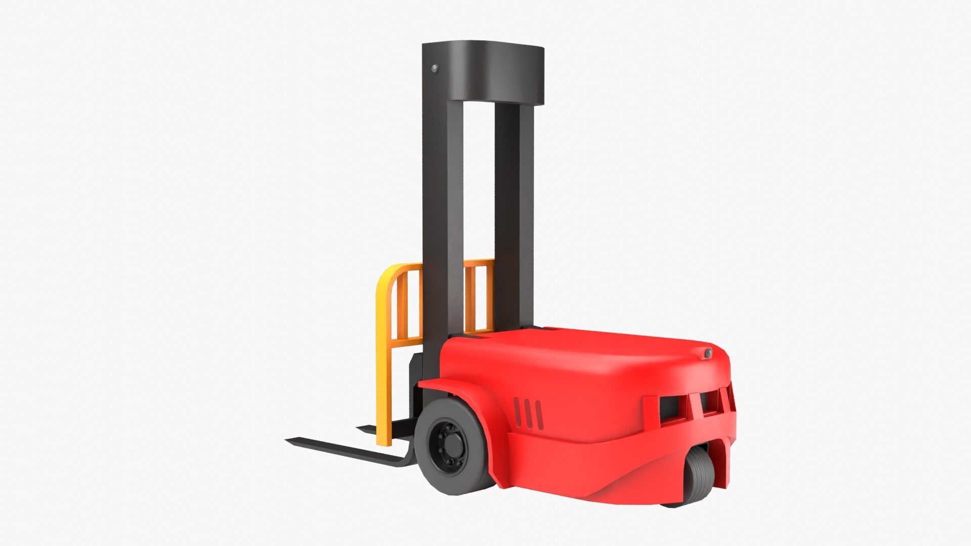 Robot Forklift Low-poly 3D model_10