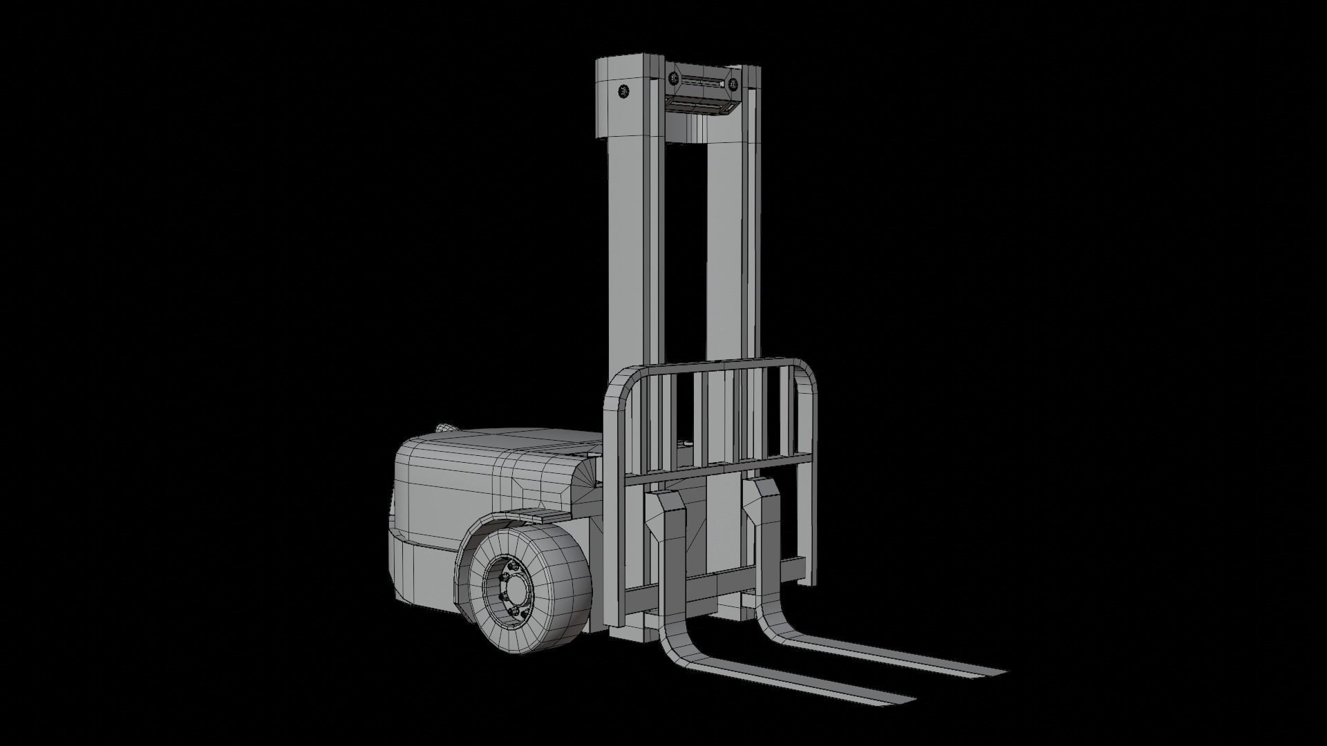 Robot Forklift Low-poly 3D model_15