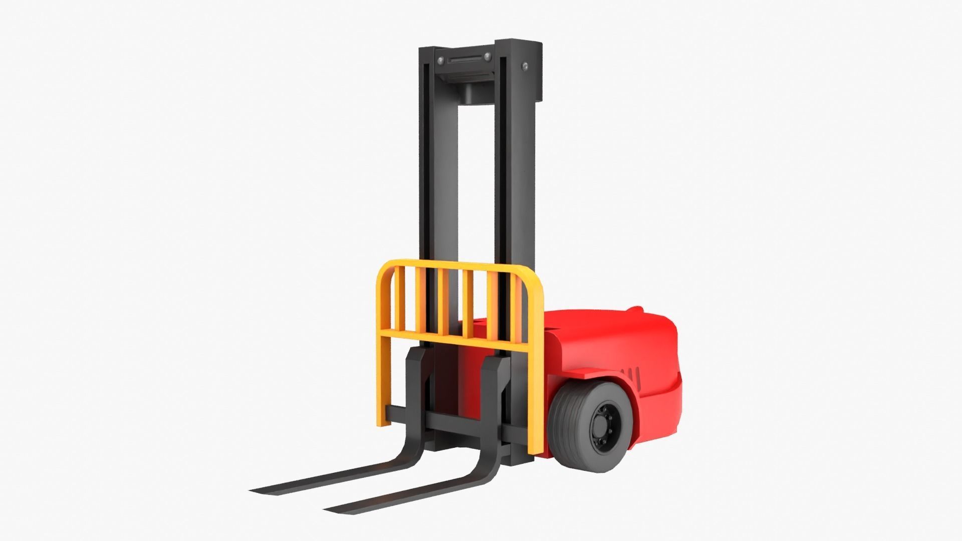Robot Forklift Low-poly 3D model_7
