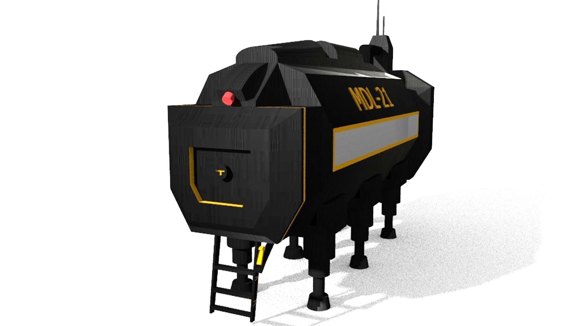 cryo capsule module life station Low-poly 3D model_2