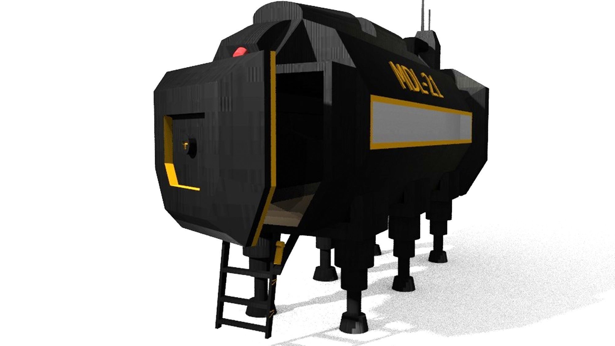 cryo capsule module life station Low-poly 3D model_1