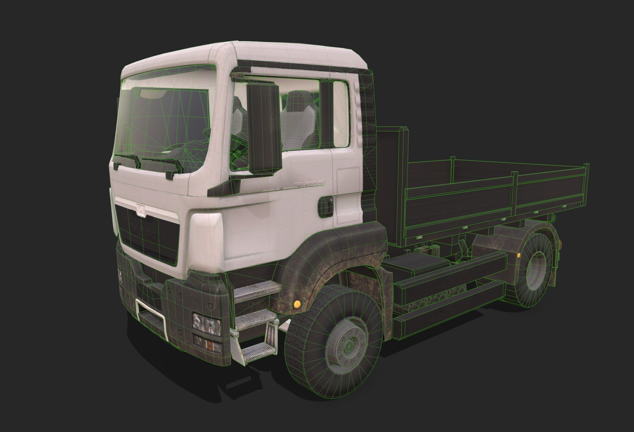 Truck  Low-poly 3D model_6