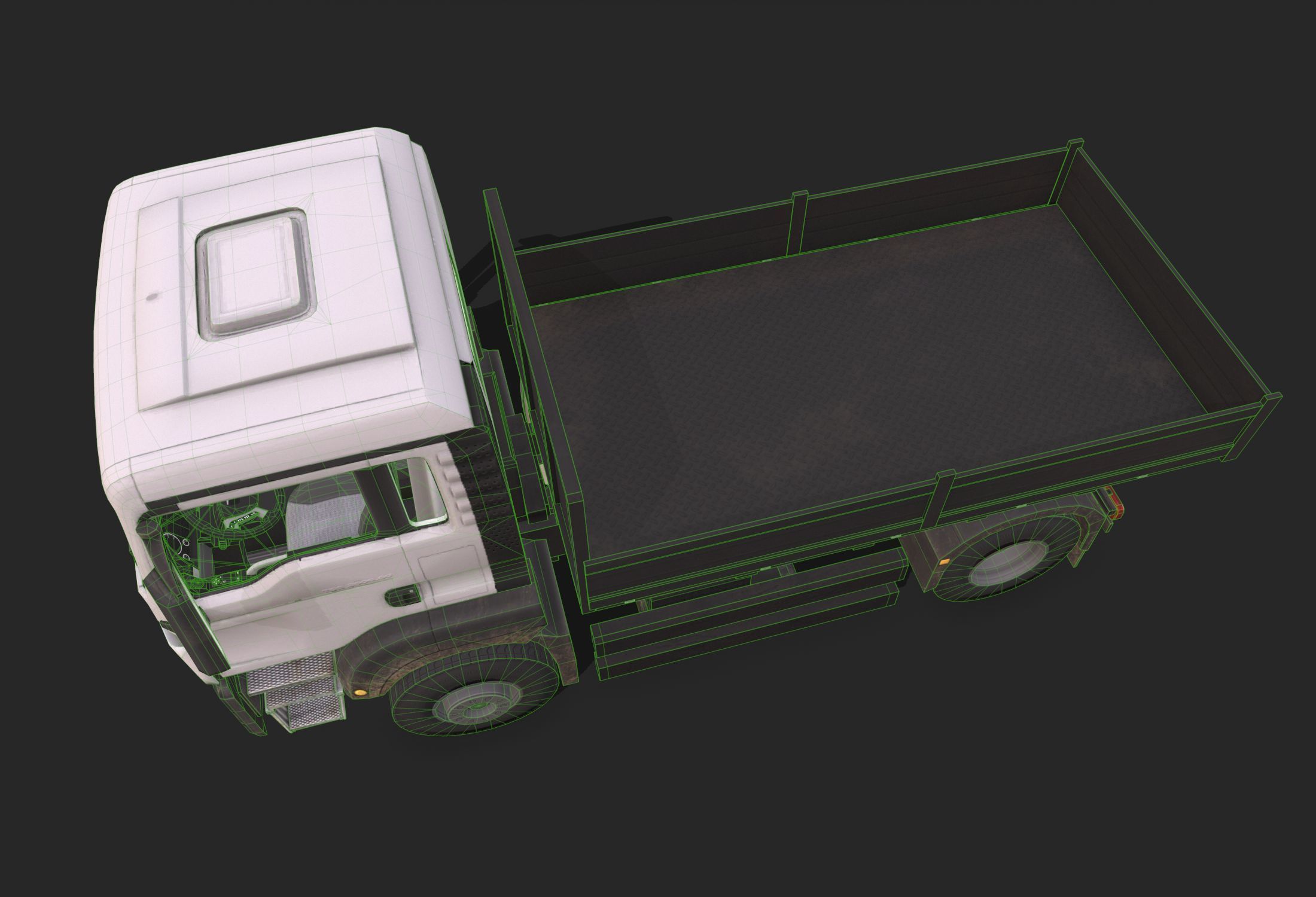 Truck  Low-poly 3D model_9