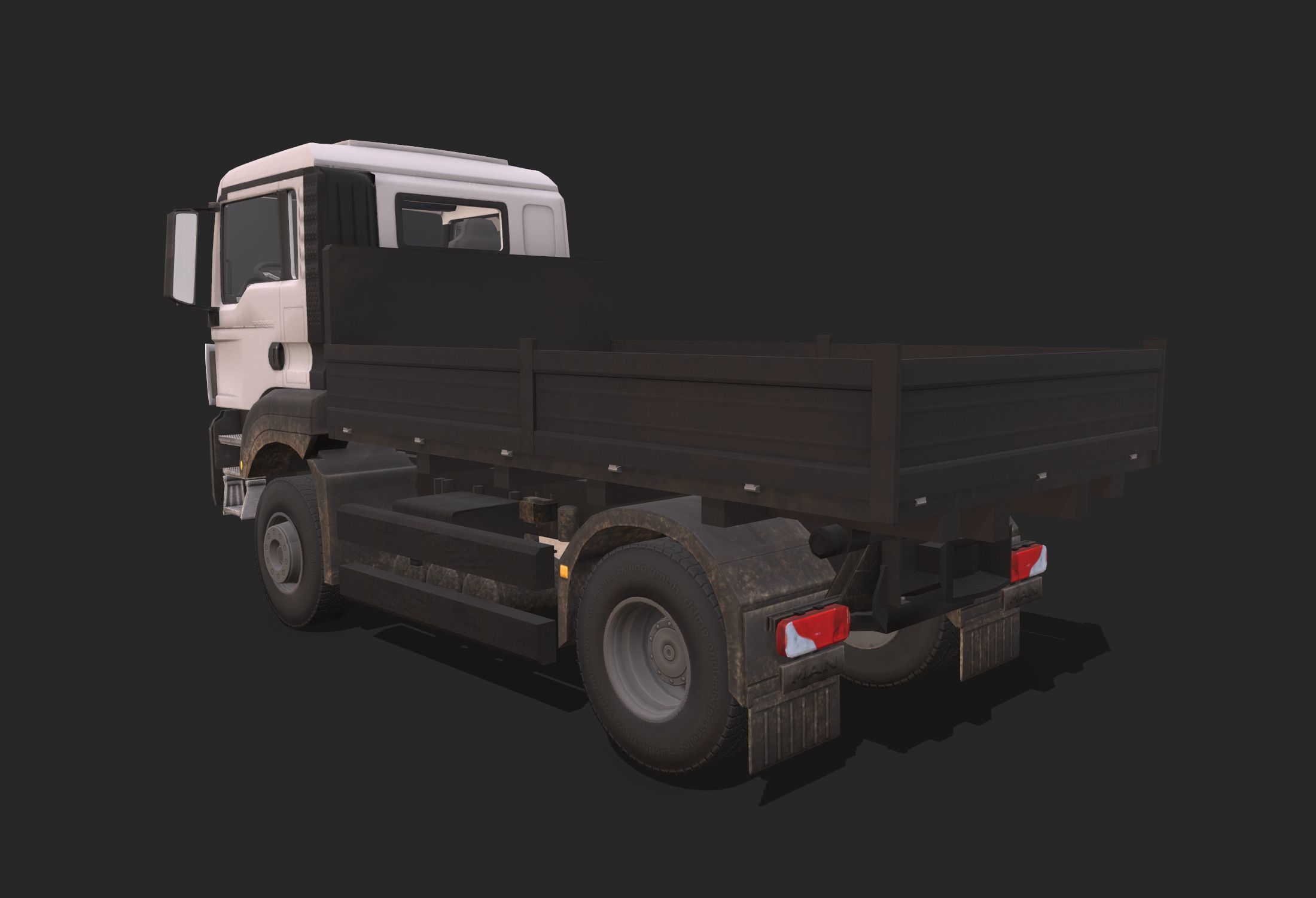 Truck  Low-poly 3D model_5