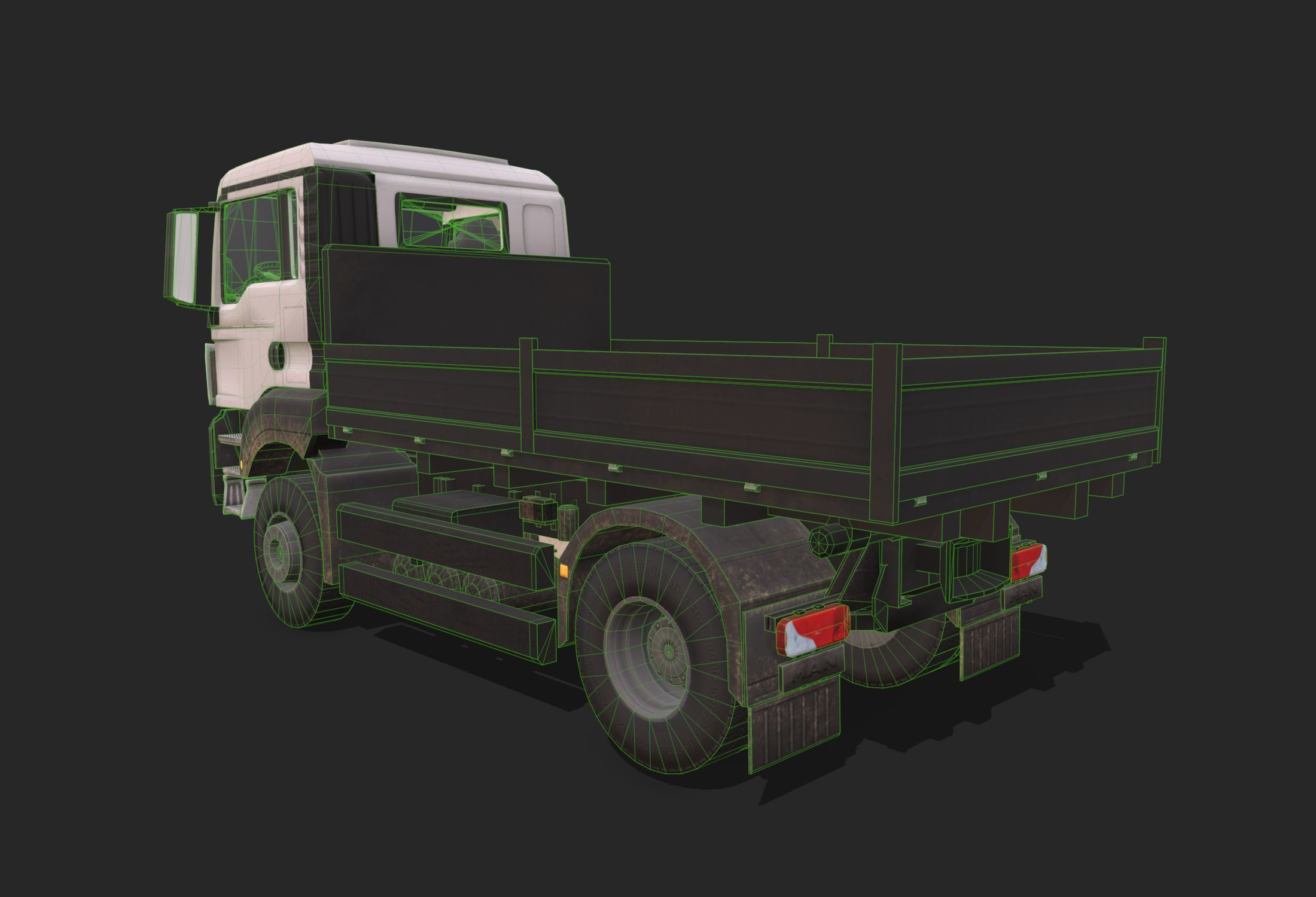 Truck  Low-poly 3D model_10