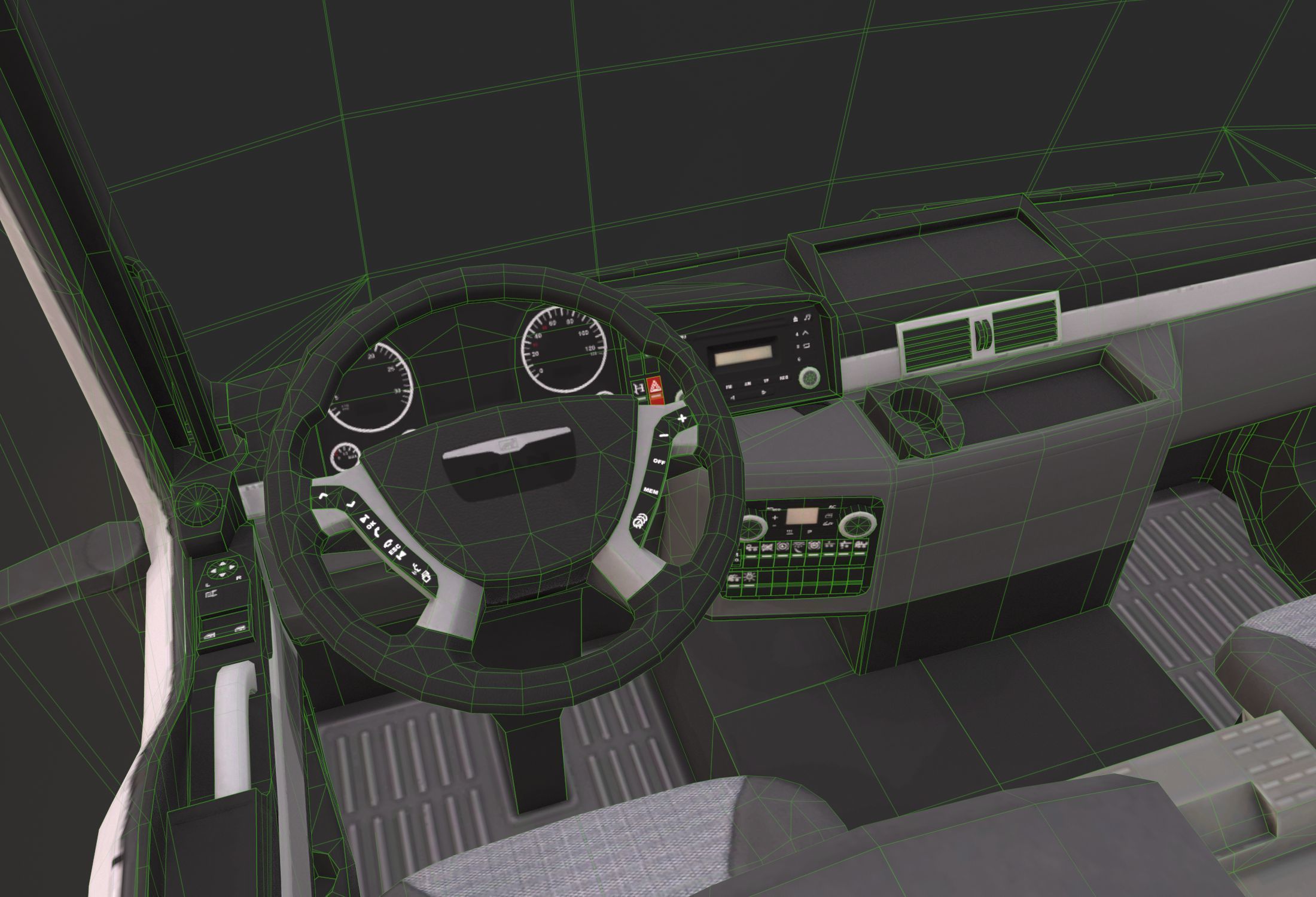 Truck  Low-poly 3D model_7