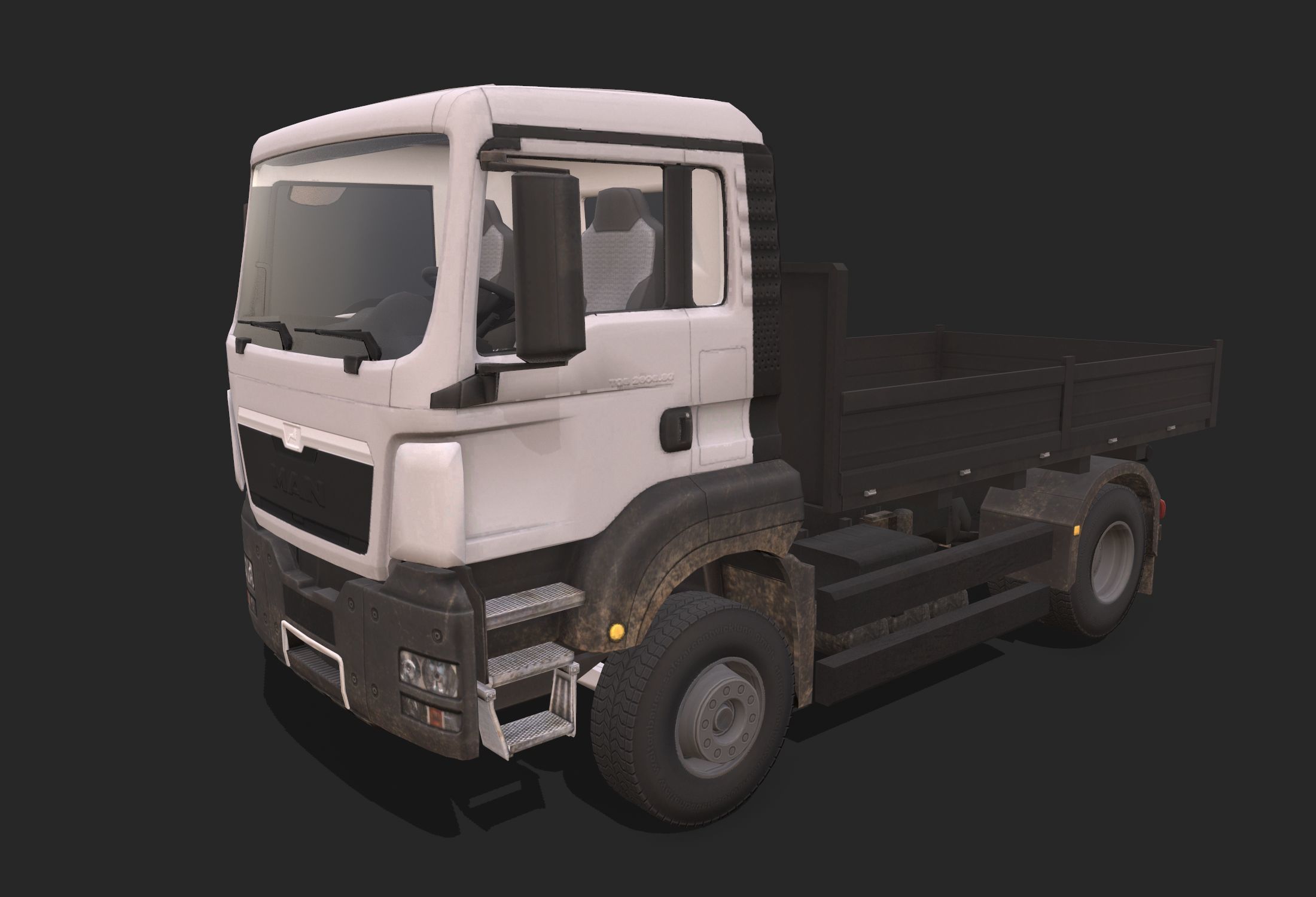 Truck  Low-poly 3D model_1