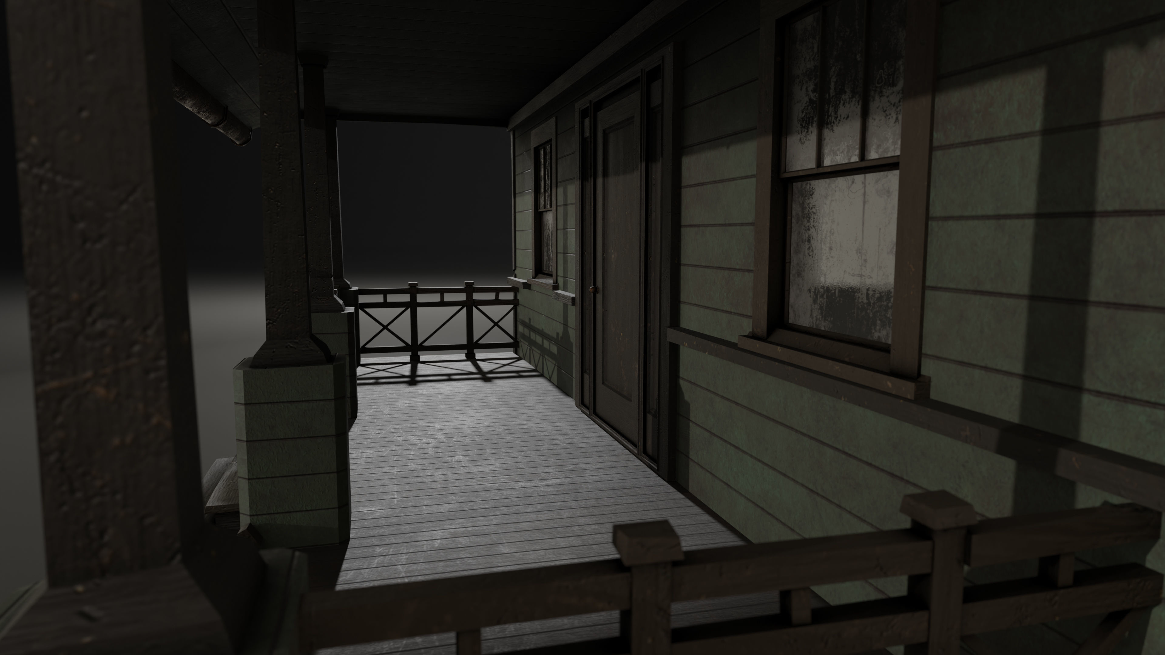 American House for game projects Low-poly 3D model_5