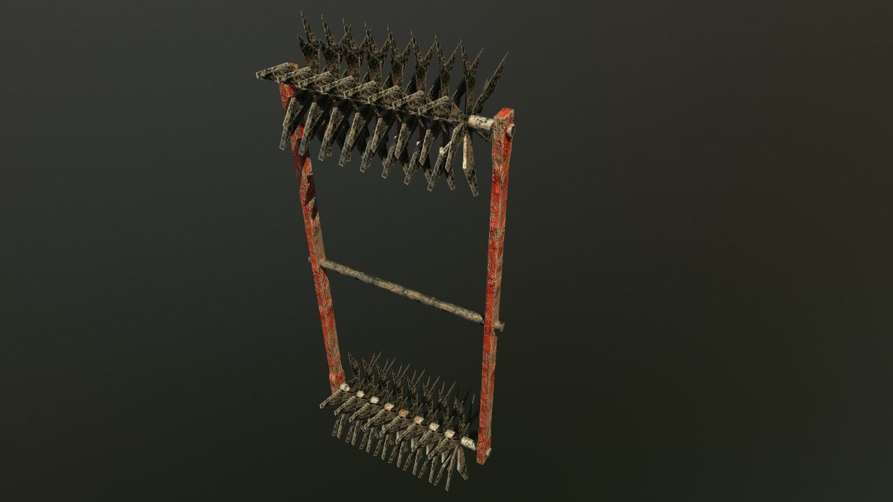 Traps set -1 Asset Game ready Obstacle Low-poly 3D model_9