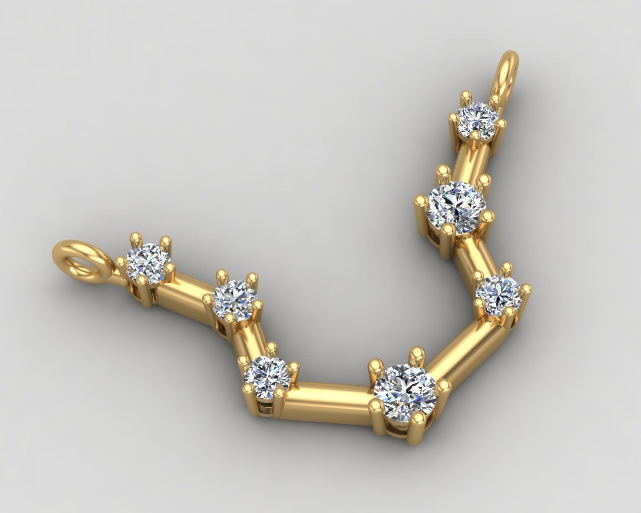 PISCES necklace  73-MP 3D print model_1