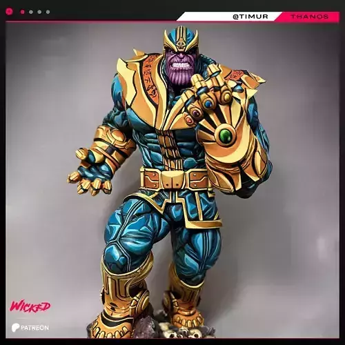 Wicked Marvel Thanos Comic Sculpture ready for 3d printing