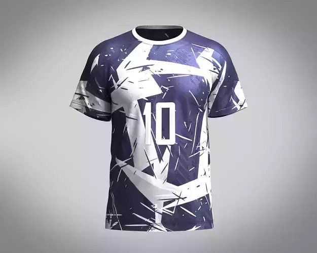 Soccer Dark Blue and Ash color Jersey Player-10
