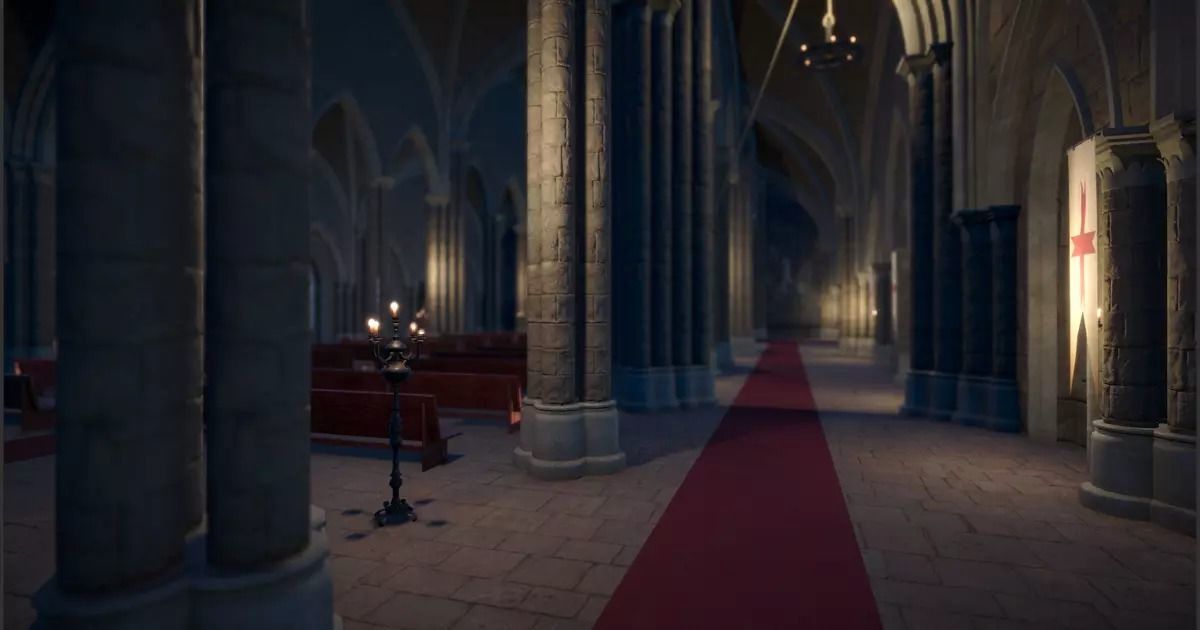 Church Low-poly 3D model_26