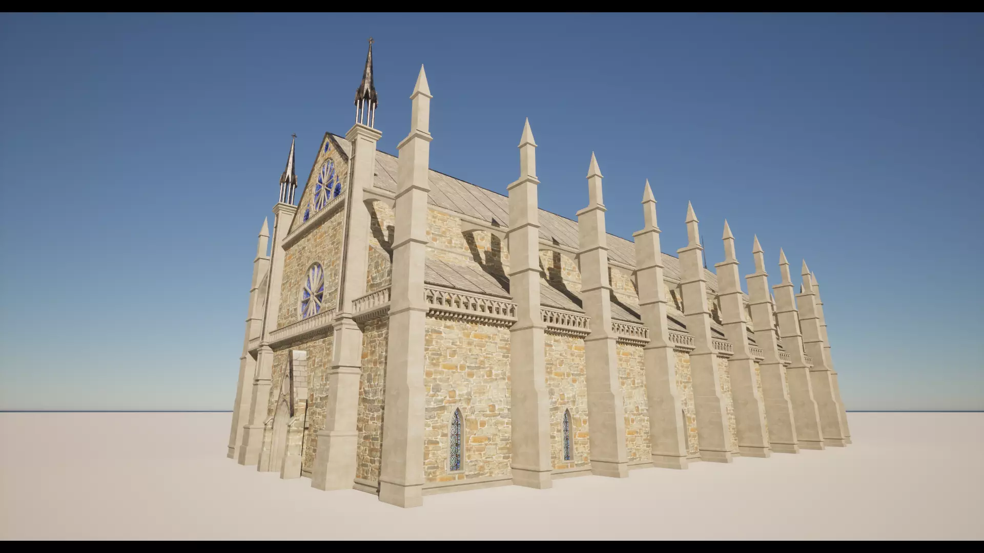 Church Low-poly 3D model_7