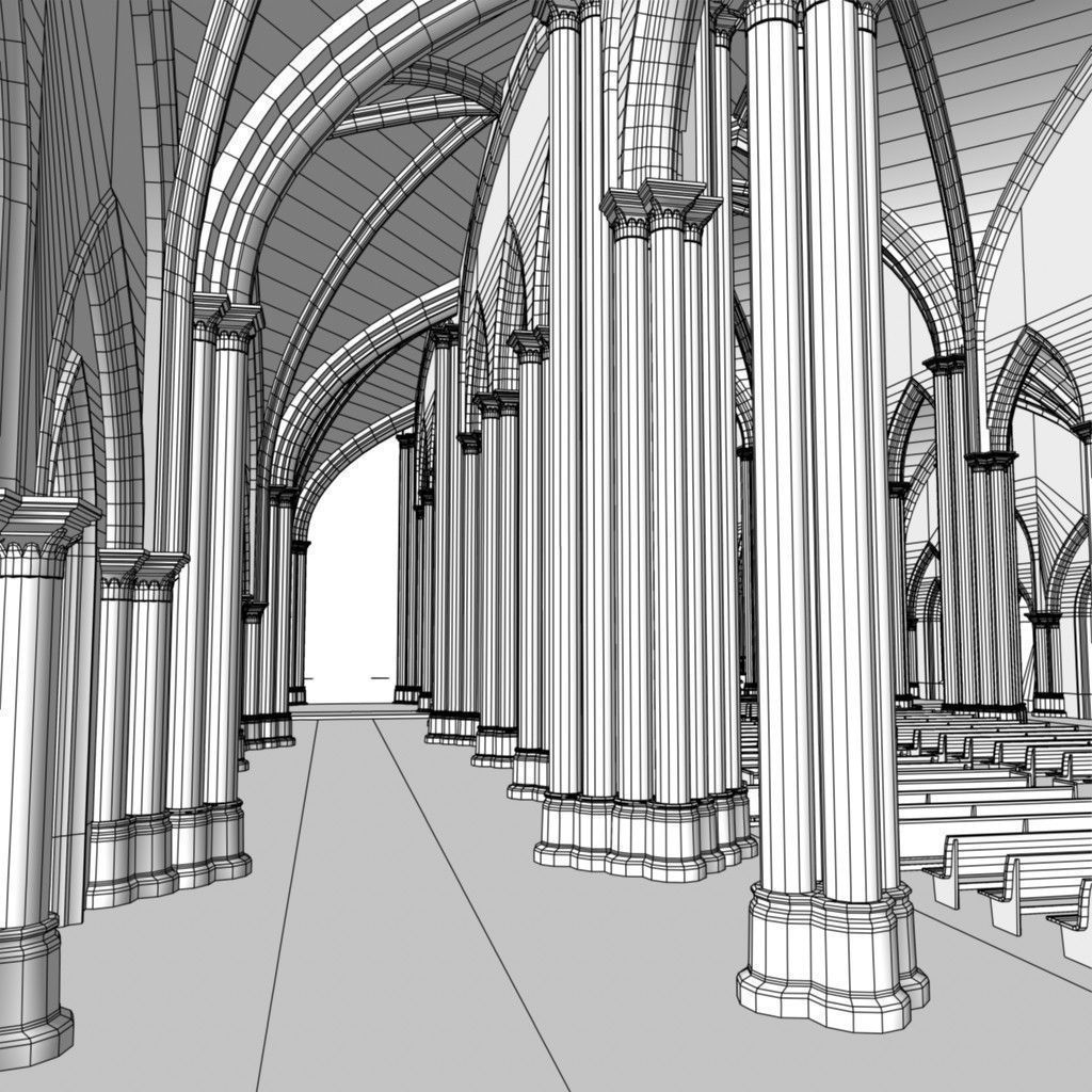 Church Low-poly 3D model_31