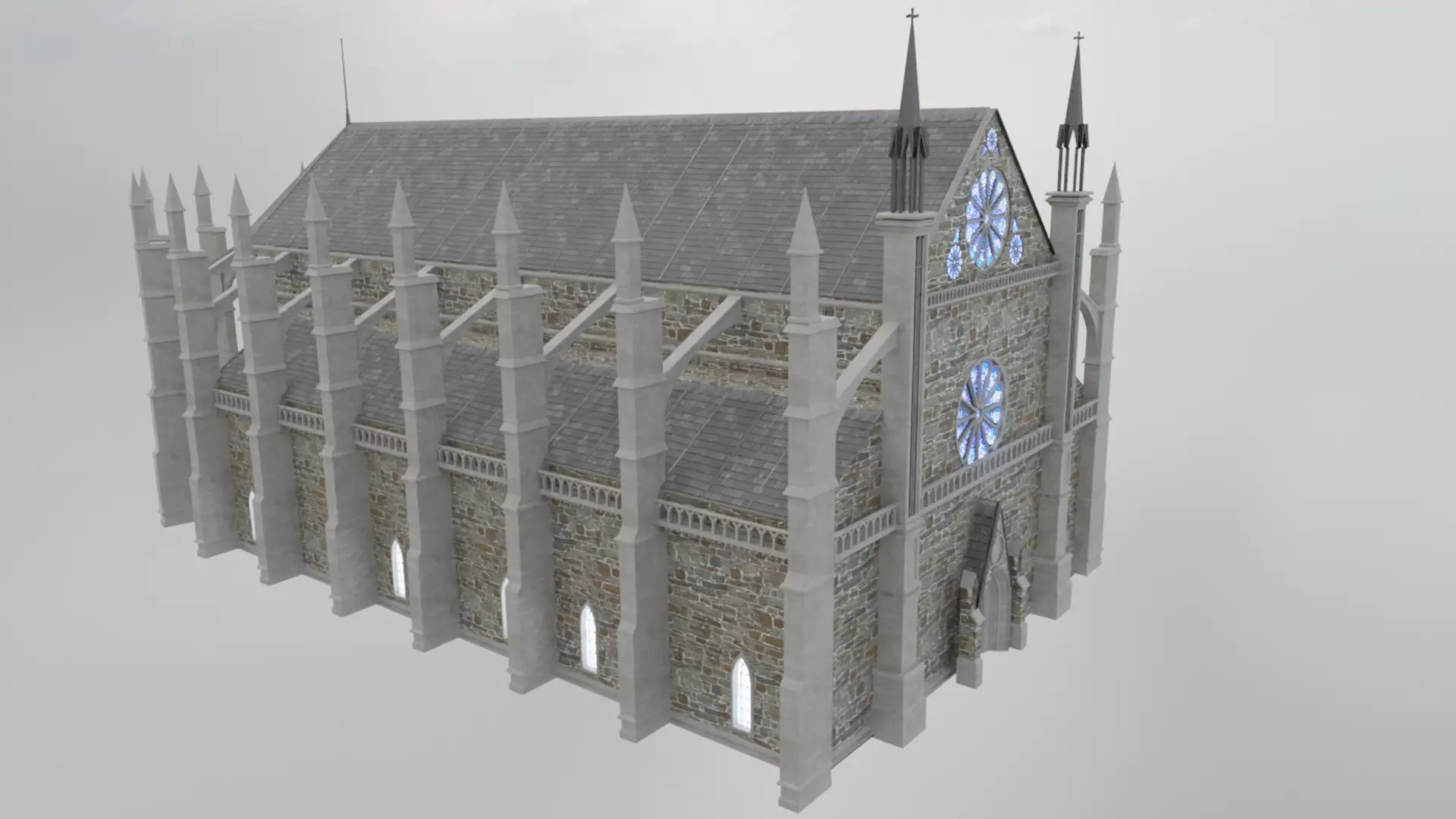 Church Low-poly 3D model_11