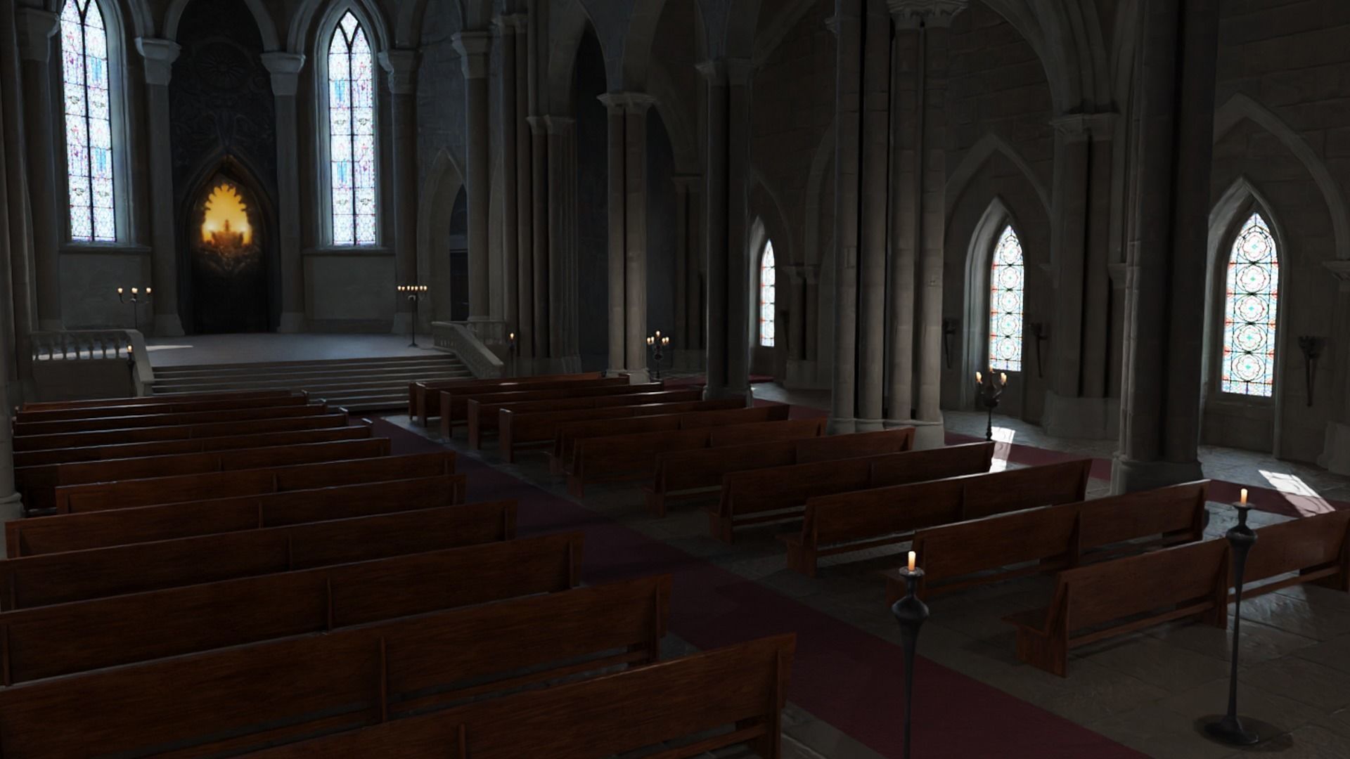 Church Low-poly 3D model_16