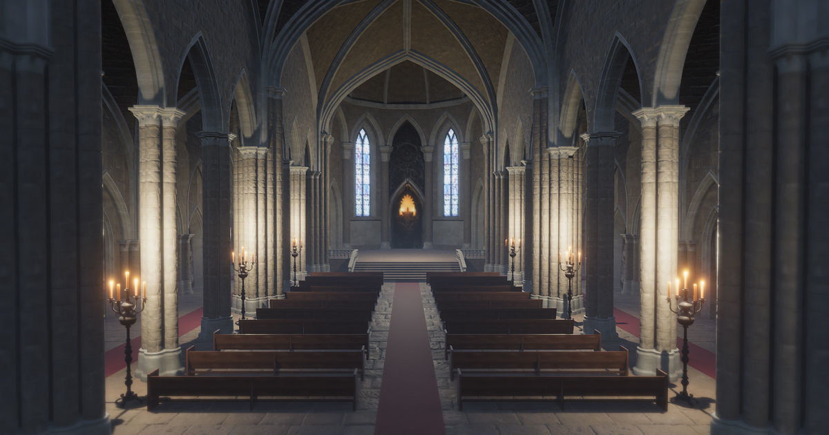 Church Low-poly 3D model_24