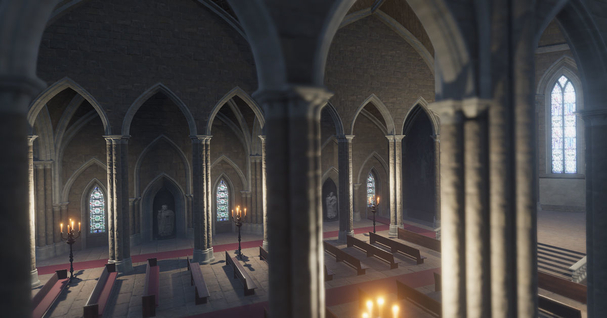 Church Low-poly 3D model_21