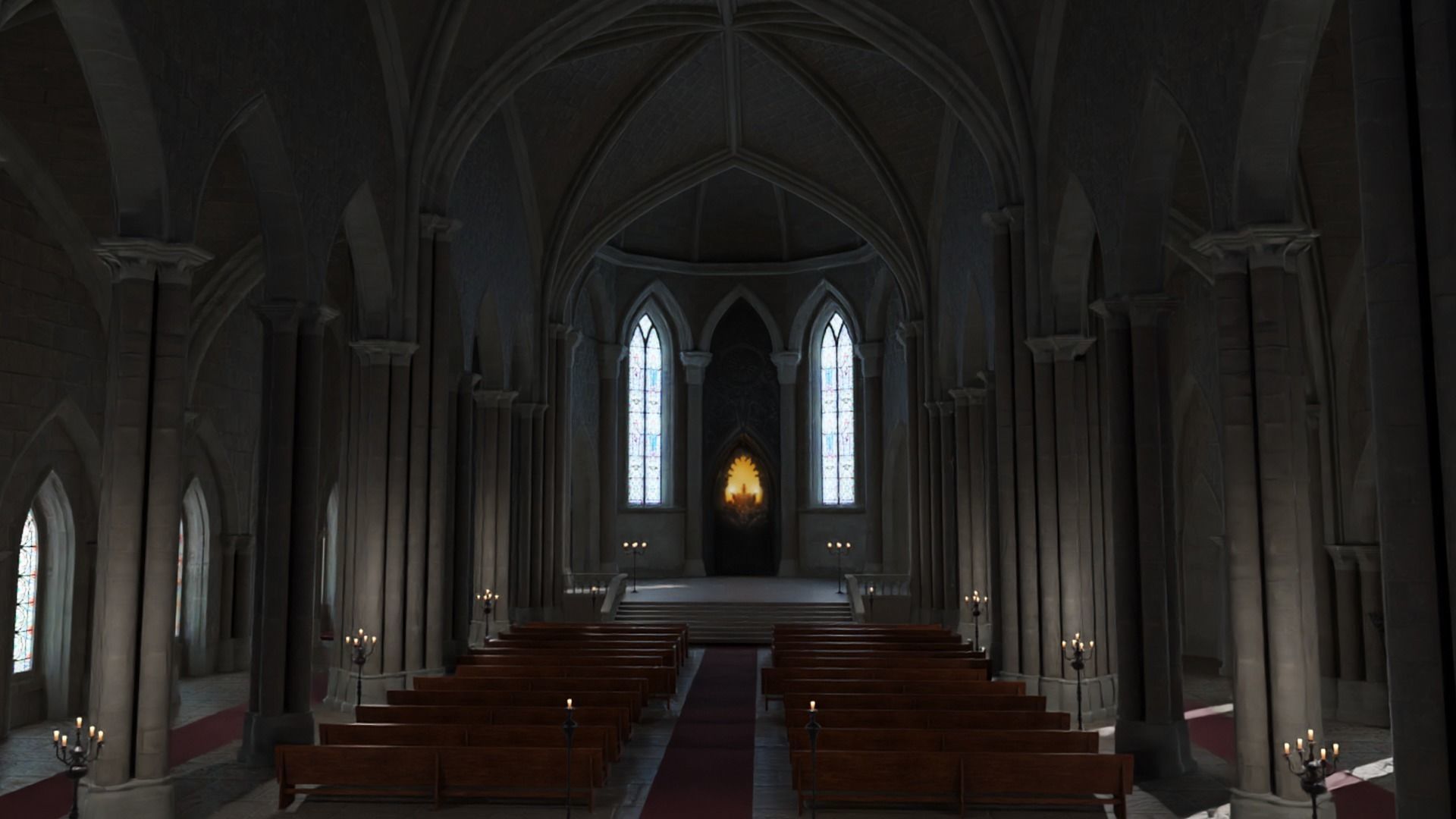 Church Low-poly 3D model_17
