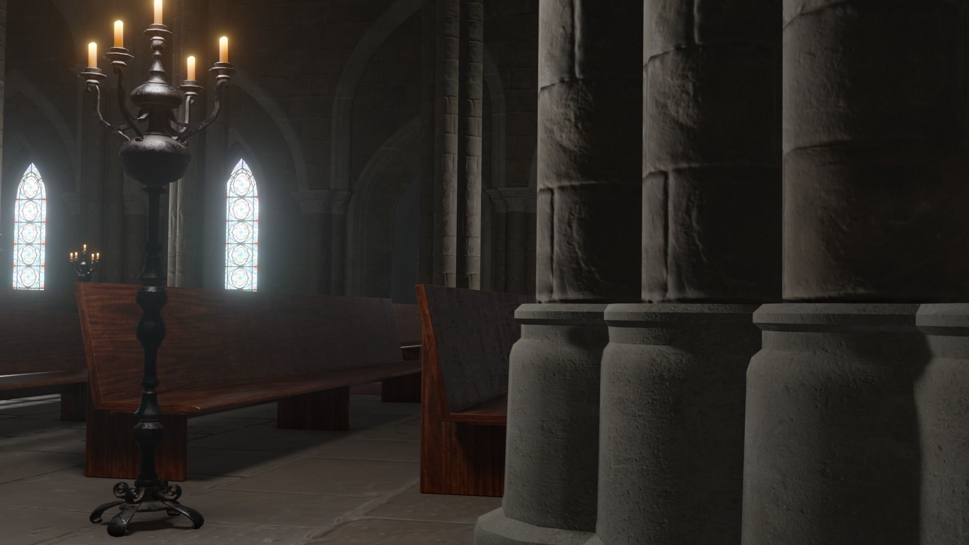 Church Low-poly 3D model_39