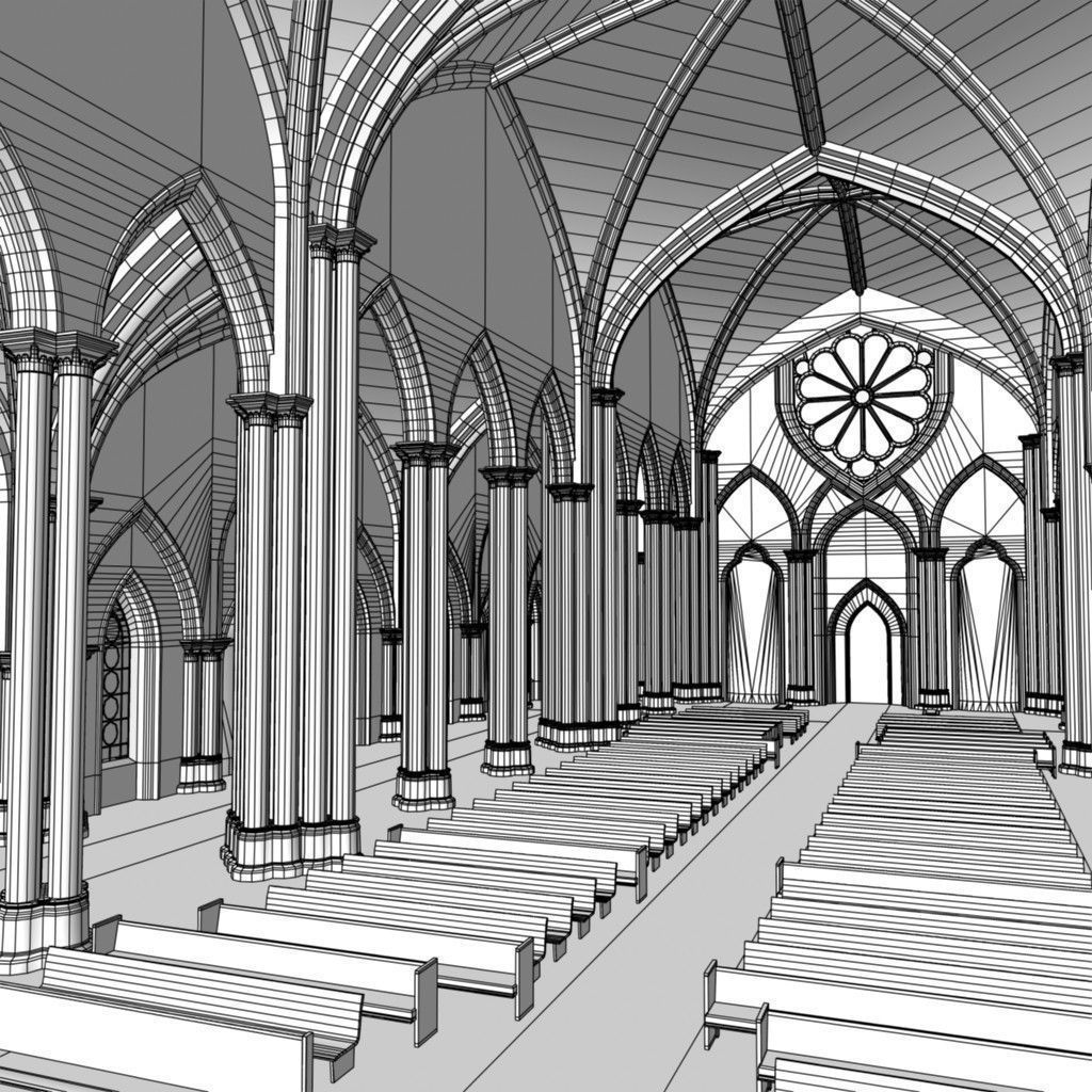 Church Low-poly 3D model_33