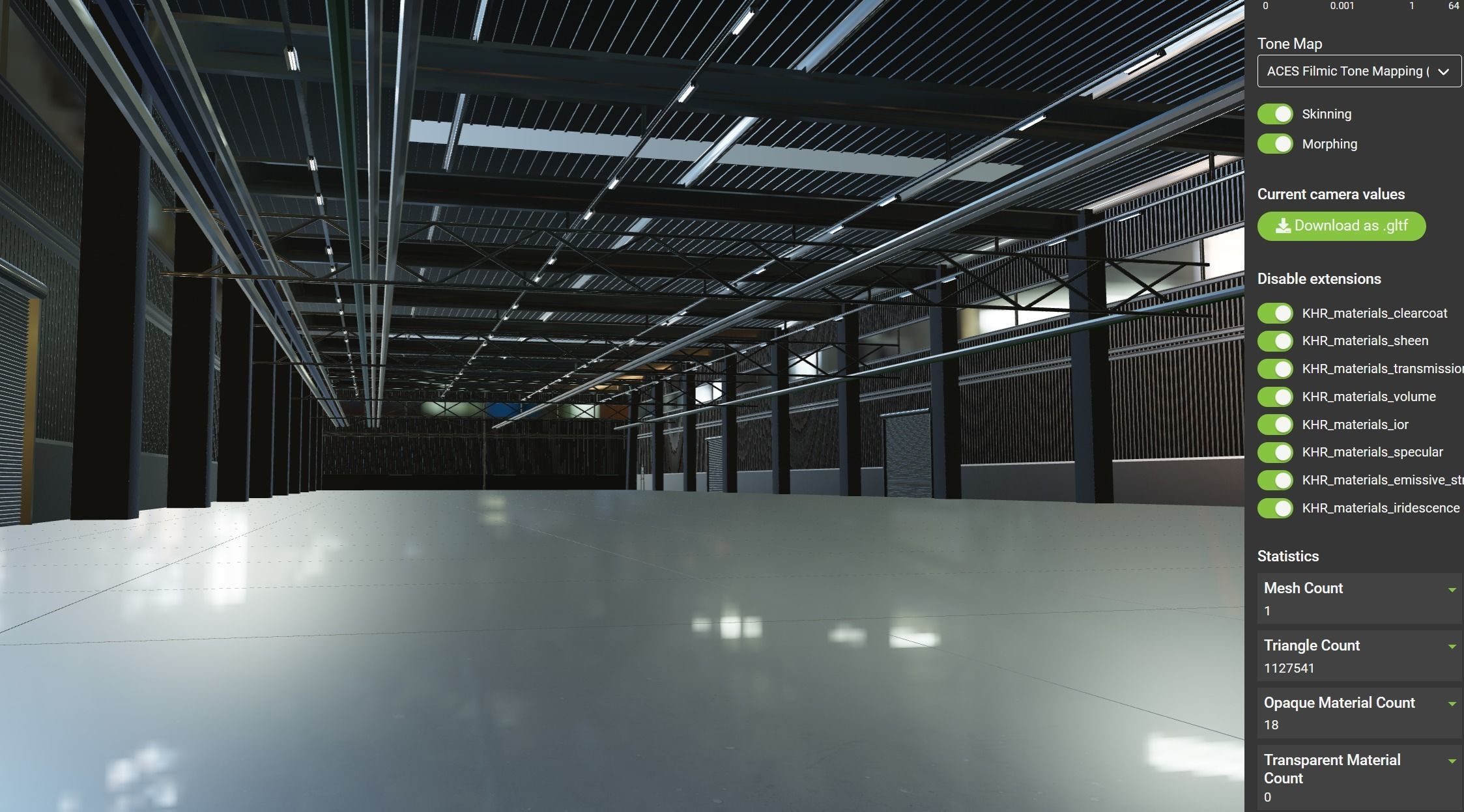 Hangar warehouse interior industrial building for visualization 3D model_5