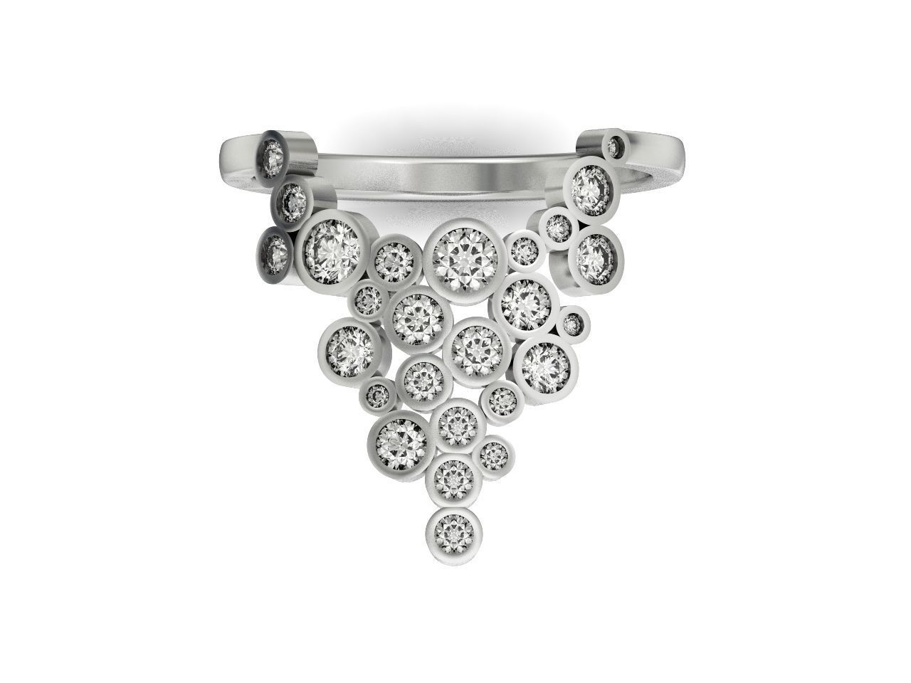 Geometric diamond bubbles ring 2722 3D print model_2