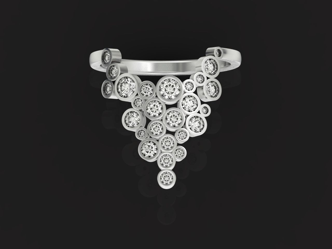 Geometric diamond bubbles ring 2722 3D print model_31