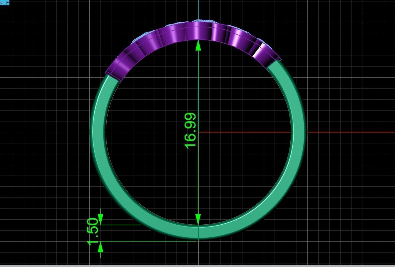 Geometric diamond bubbles ring 2722 3D print model_10
