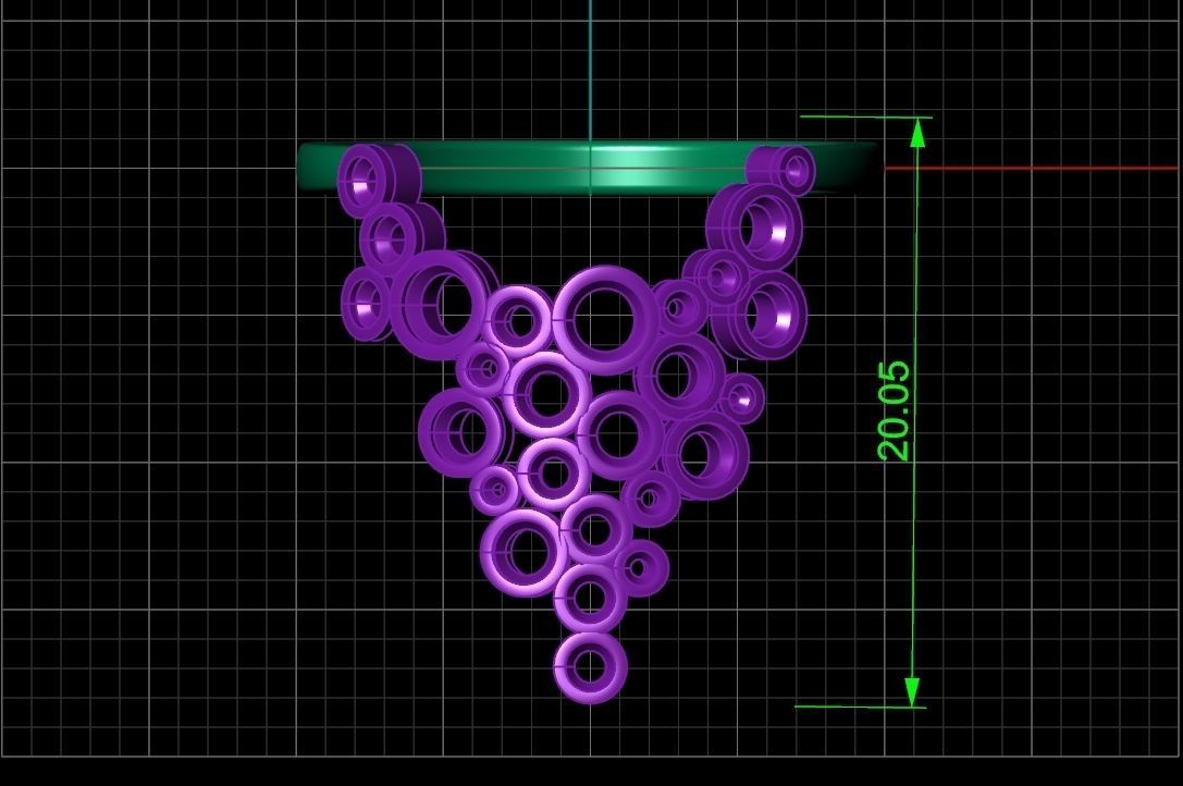 Geometric diamond bubbles ring 2722 3D print model_12