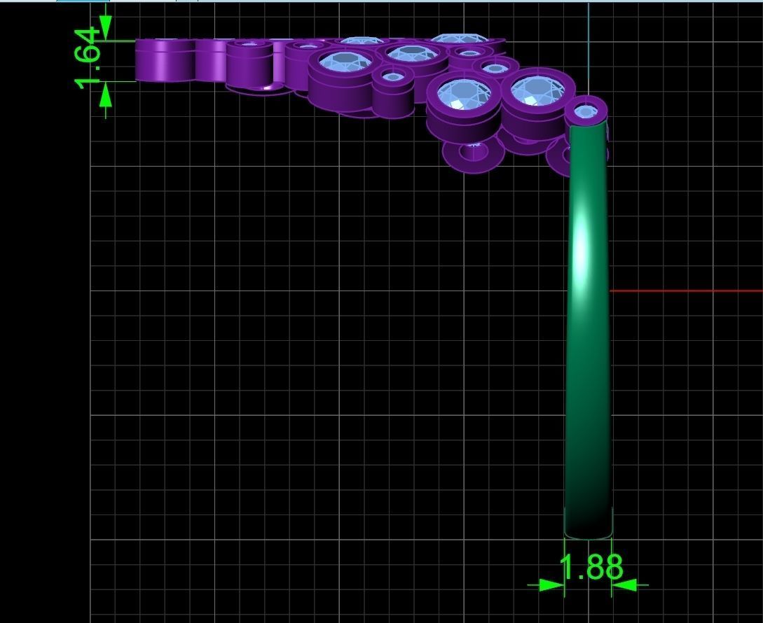 Geometric diamond bubbles ring 2722 3D print model_9