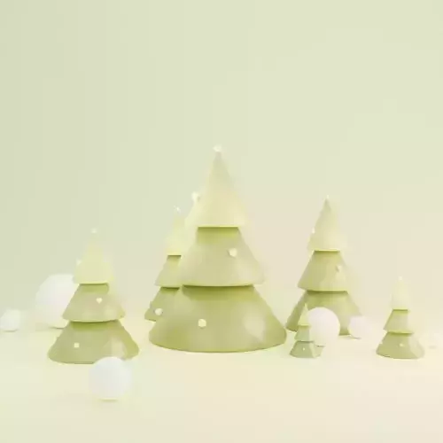 Christmas trees podium for product presentation