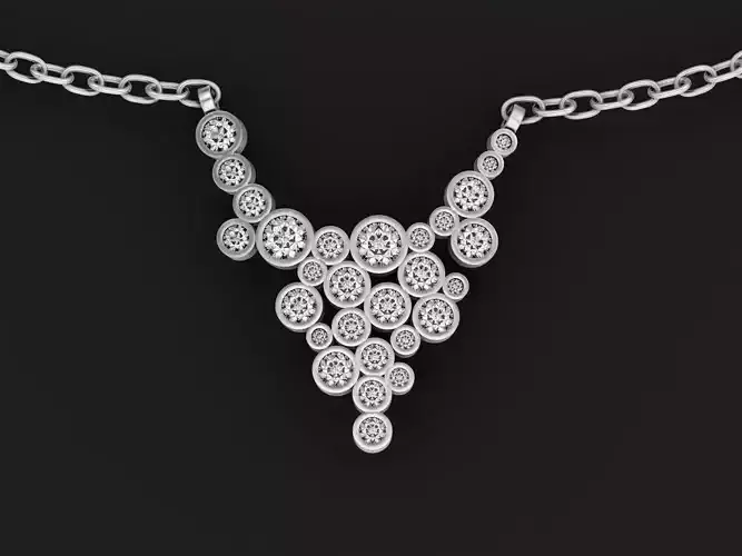 Geometric diamond bubbles pendant